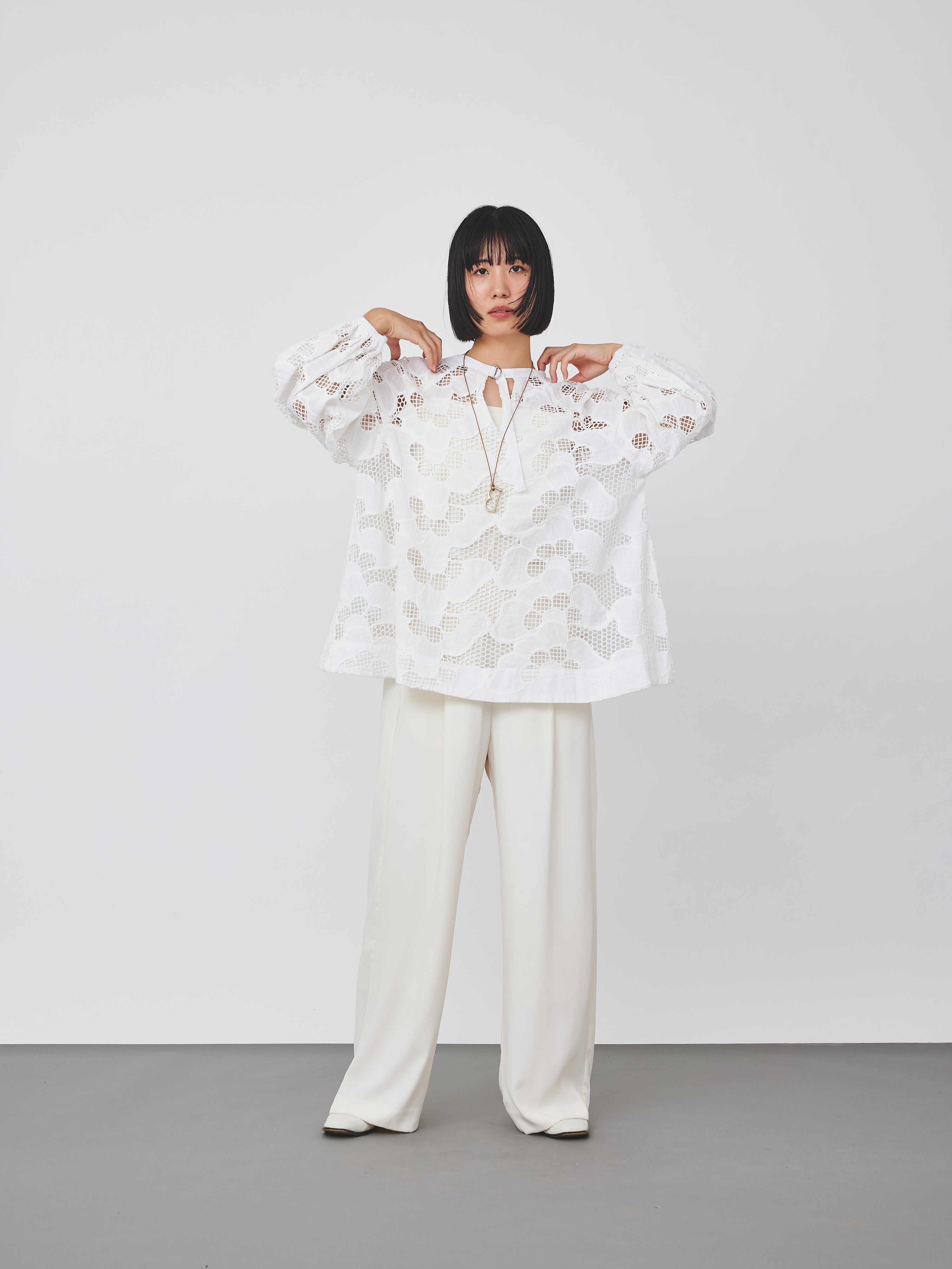 カットワークレースブラウス(6259-529)