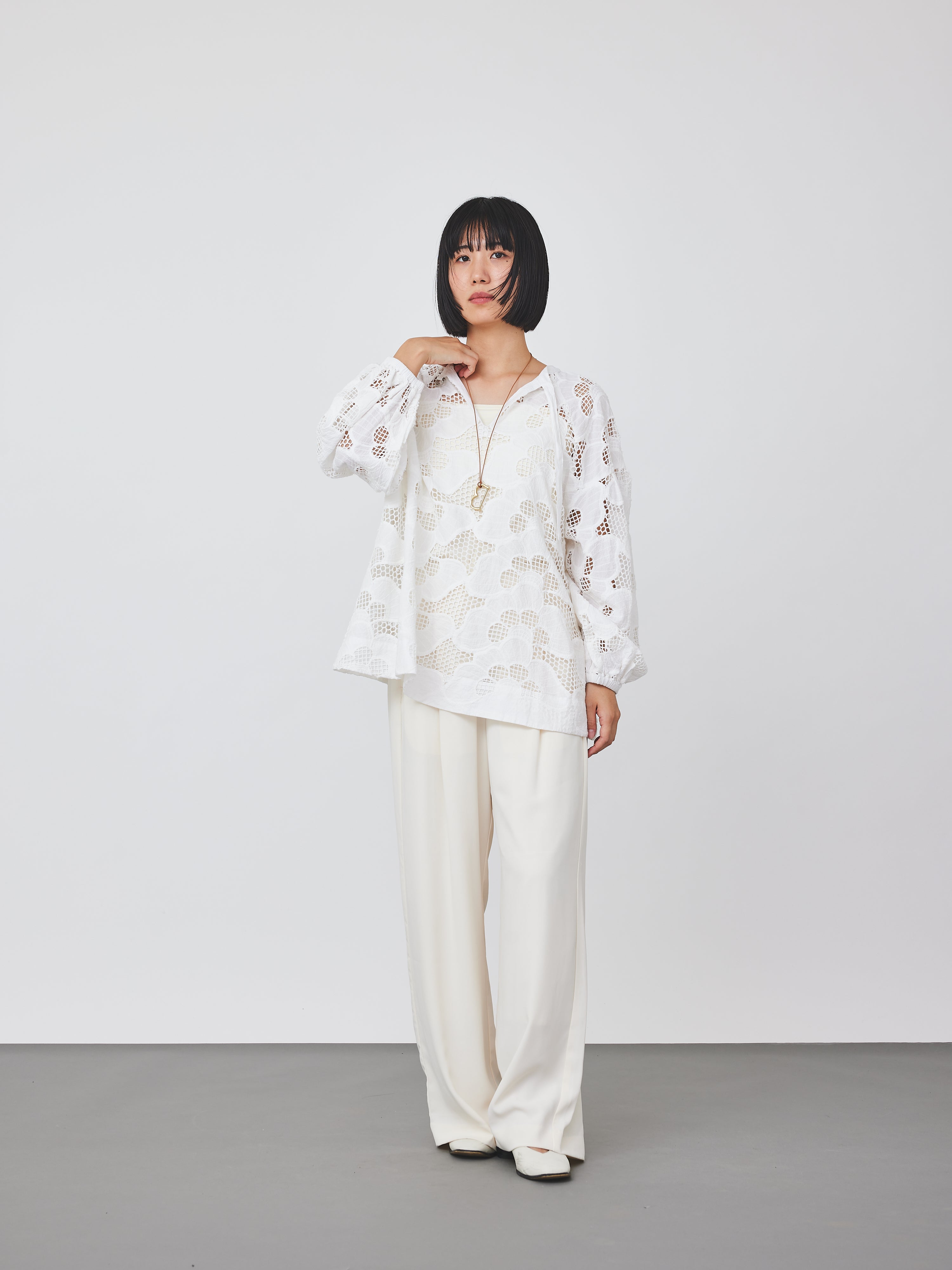 カットワークレースブラウス(6259-529)