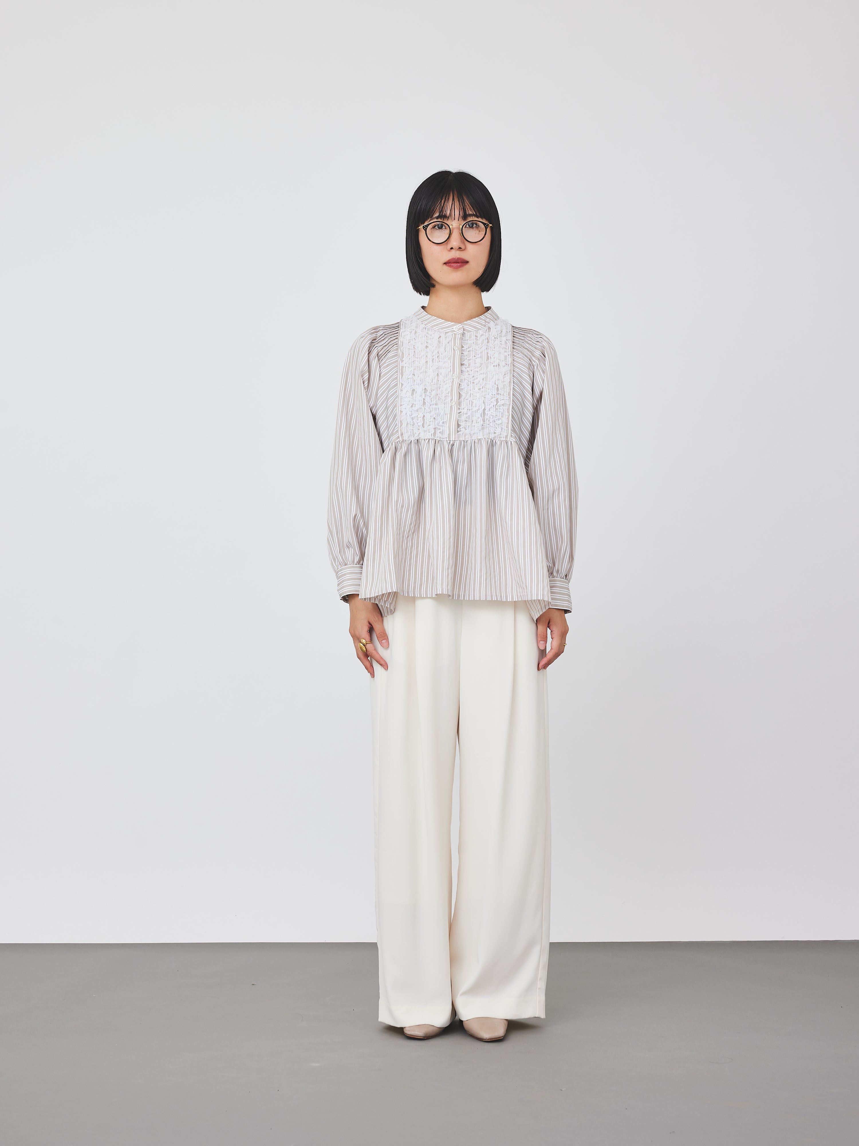 ストライプメッシュブラウス(6259-475)