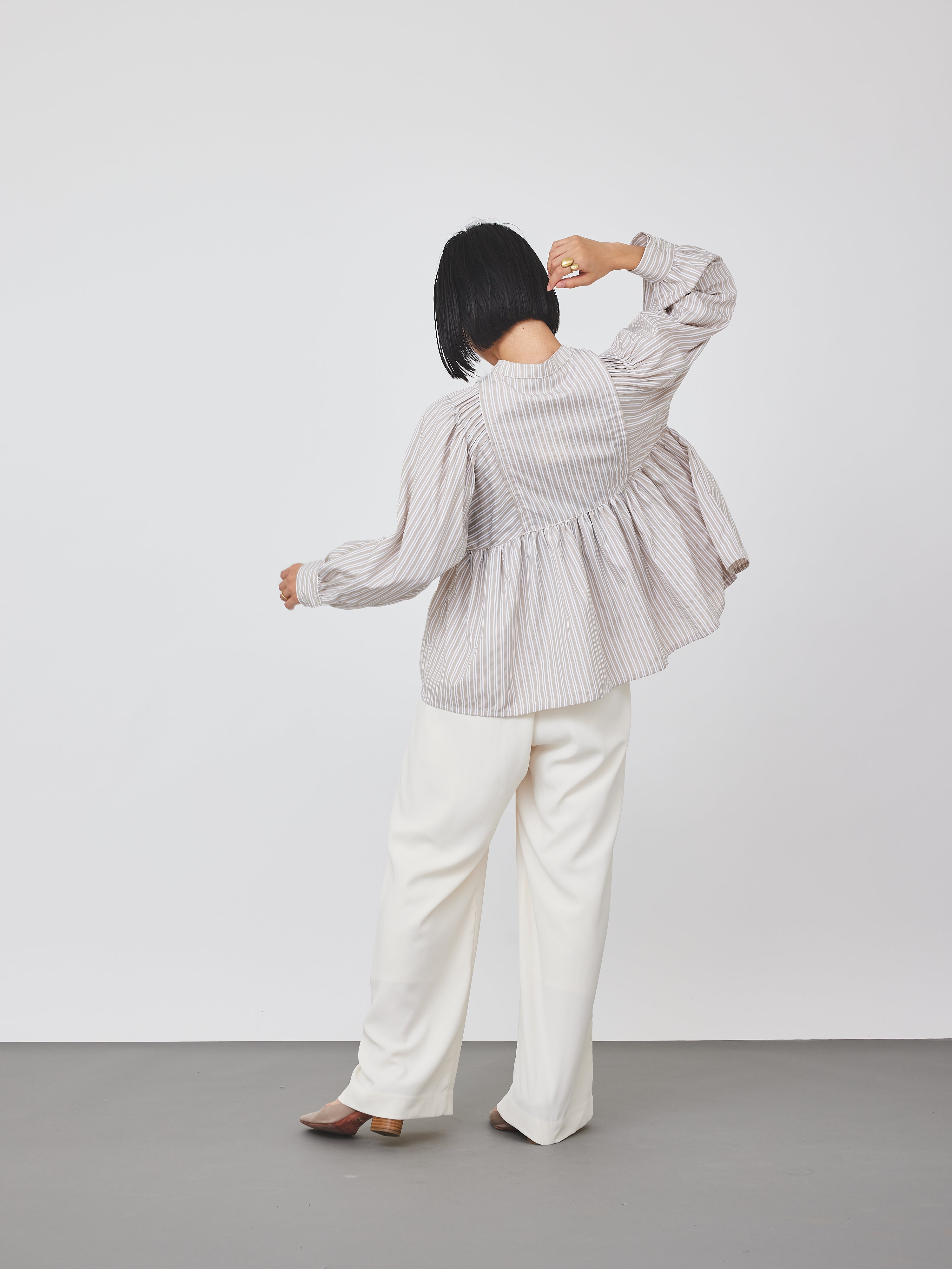 ストライプメッシュブラウス(6259-475)