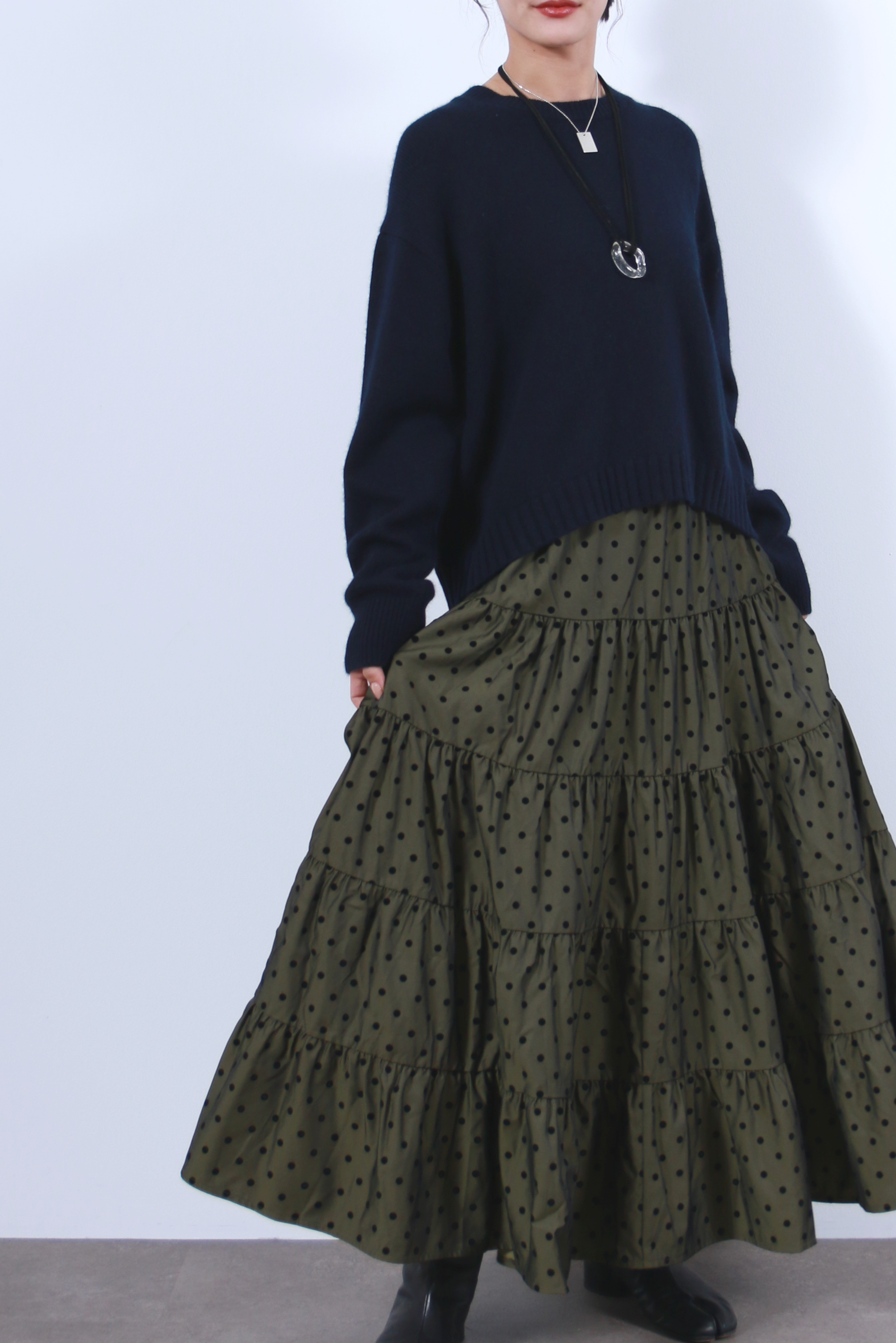 ラクーン混ベーシックプルオーバーニットトップス(6263-531)