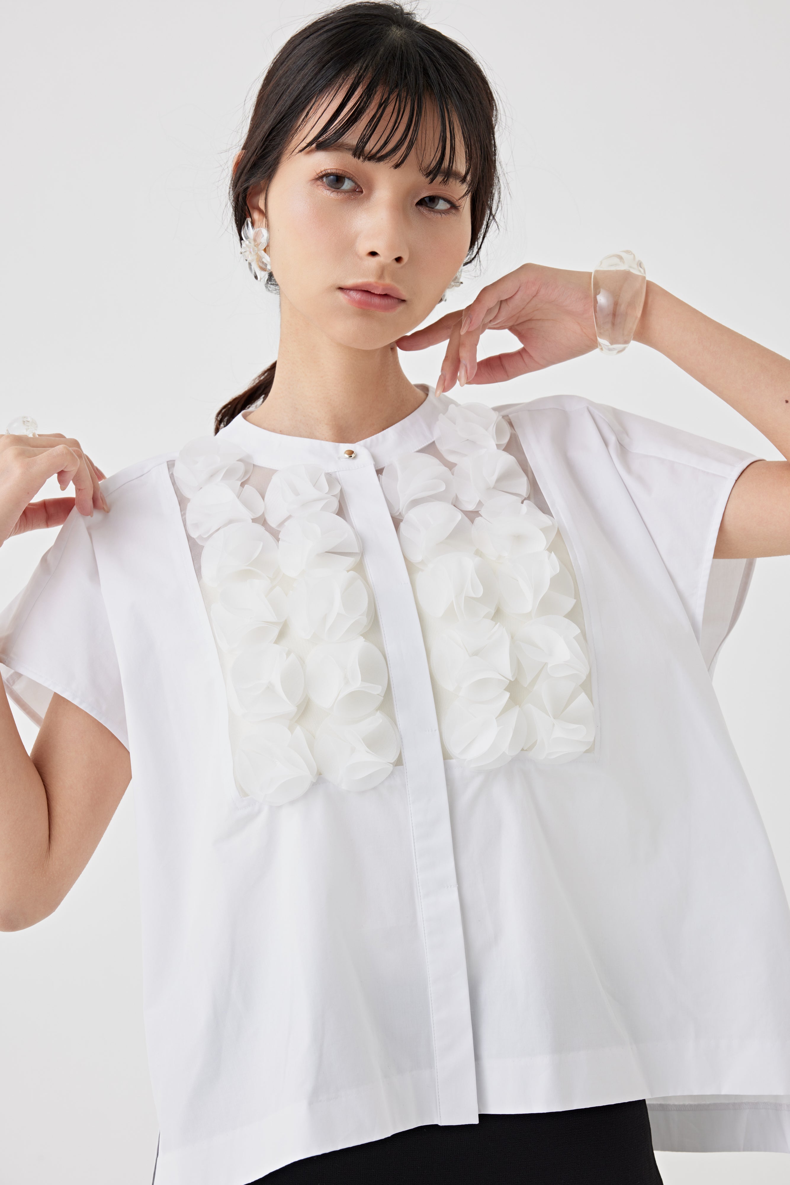 フレンチフラワーモチーフブラウス(6250-555)