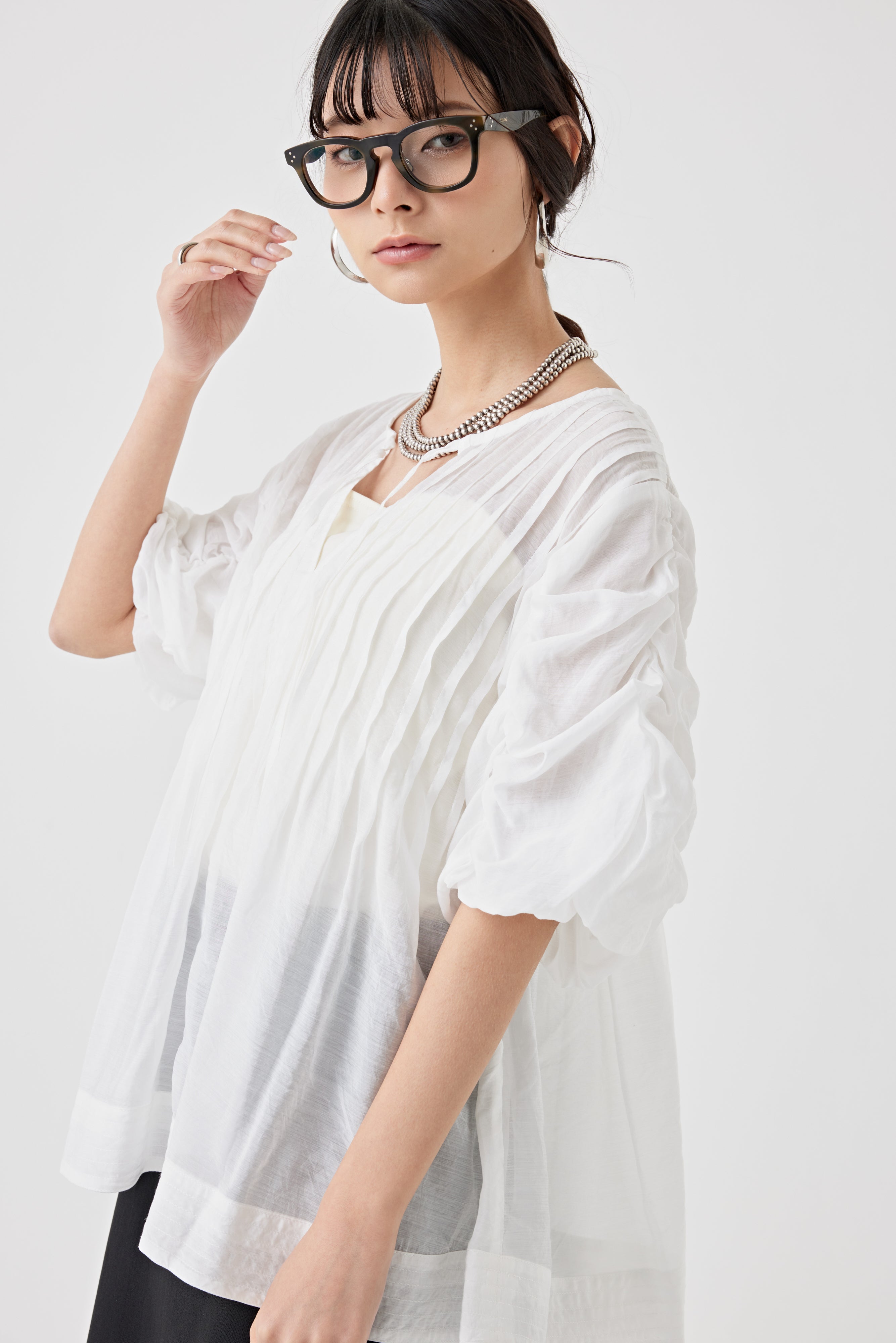 2WAYタックブラウス(6250-574)