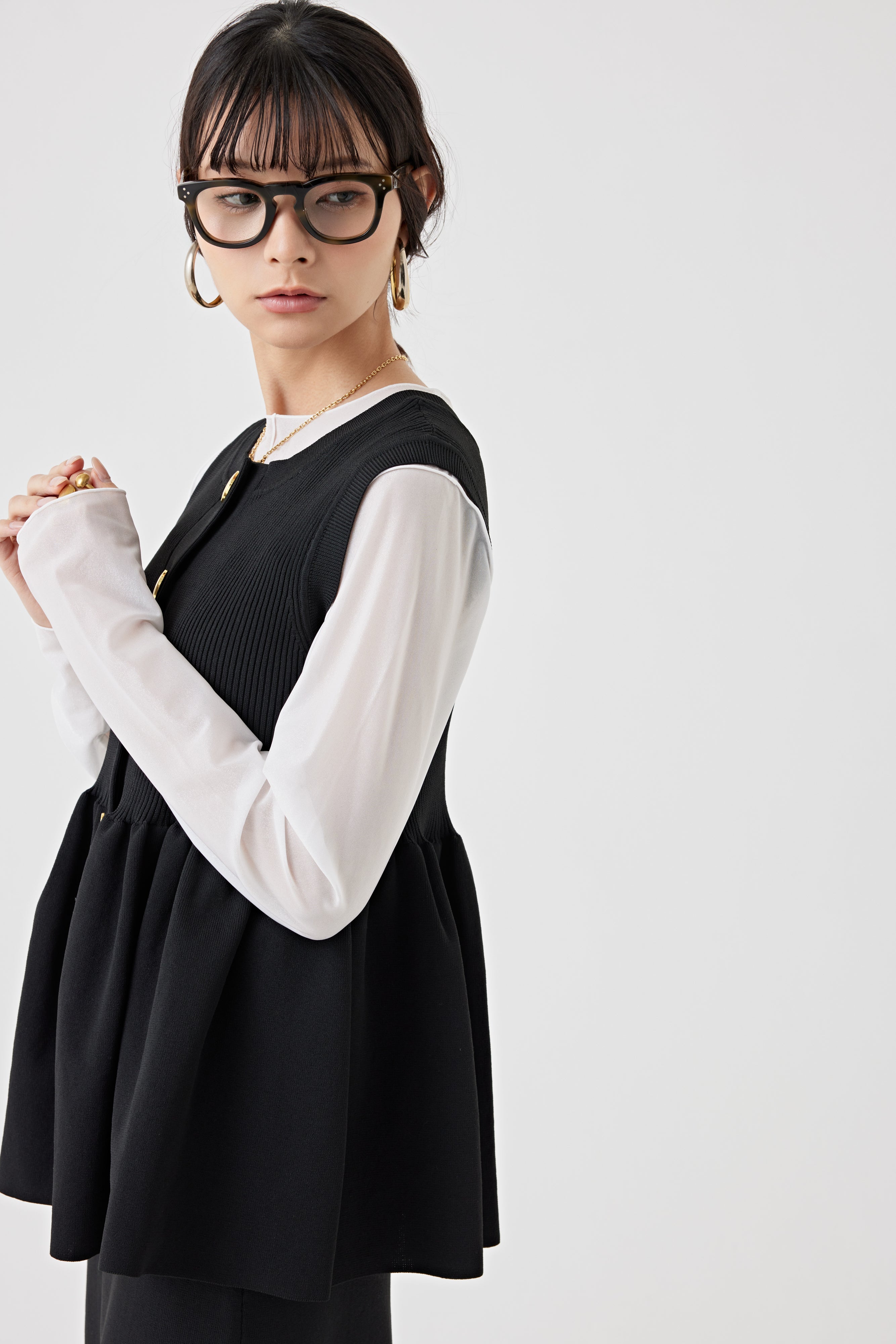 ギャザーニットトップス(6250-597)