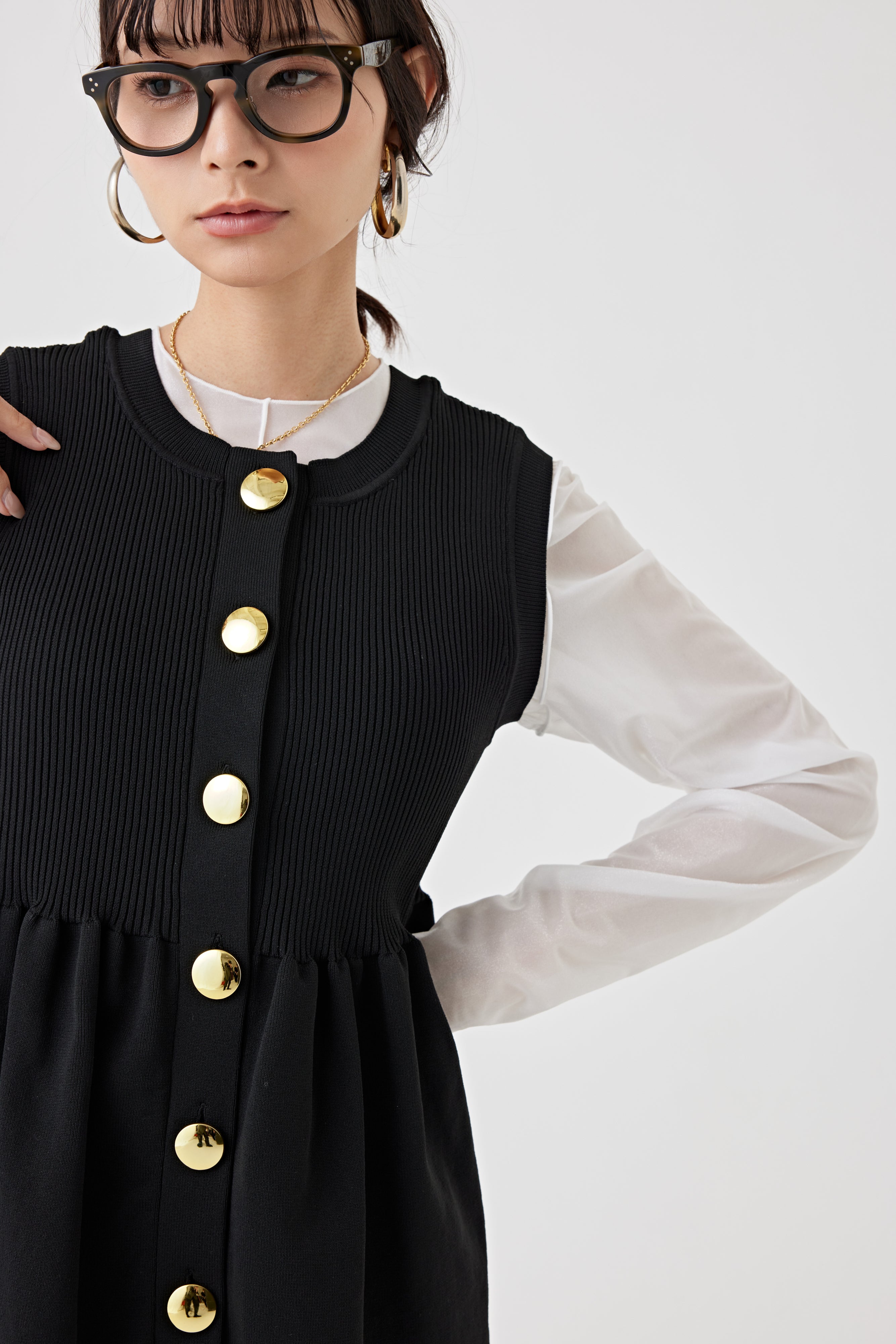 ギャザーニットトップス(6250-597)