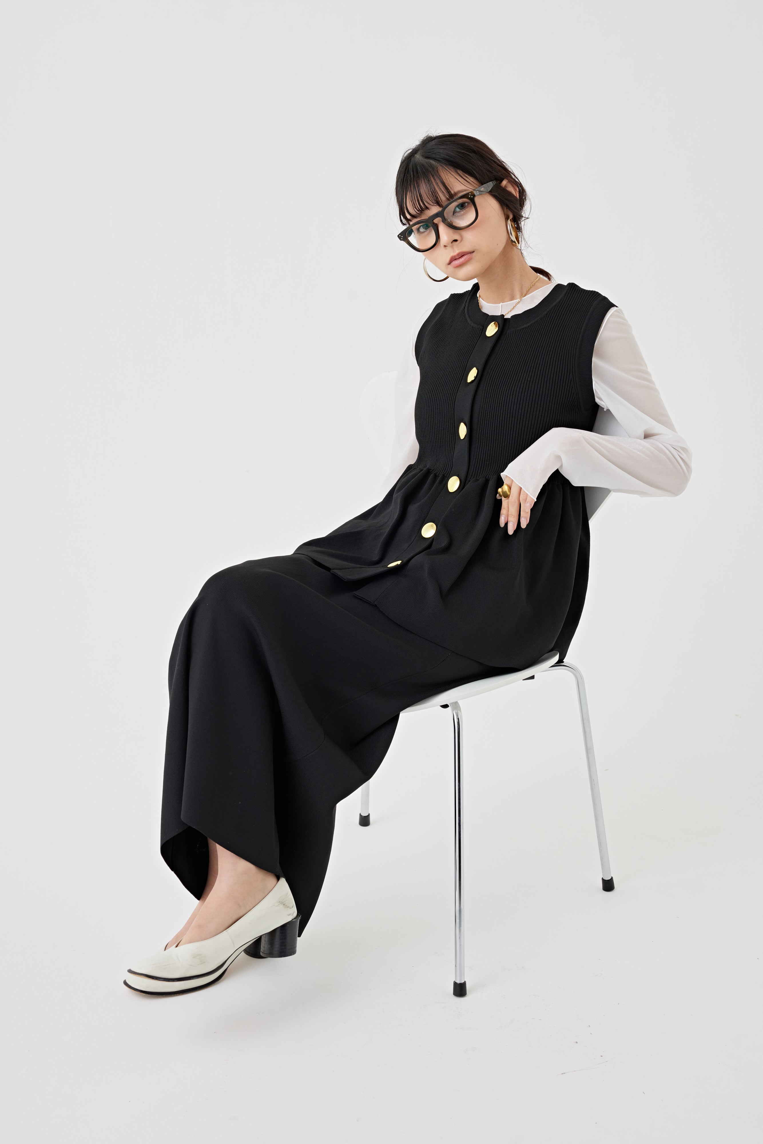 ギャザーニットトップス(6250-597)