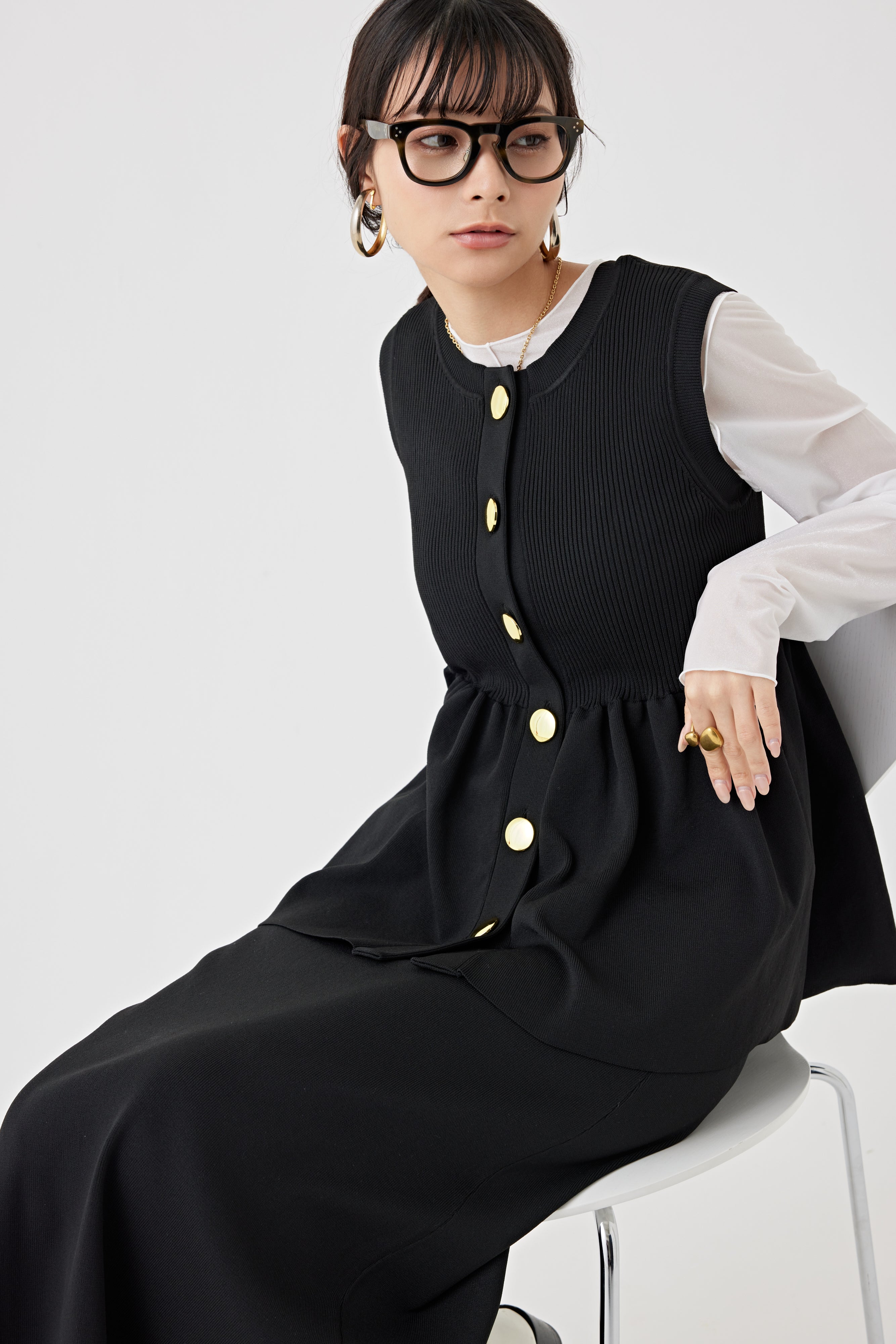 ギャザーニットトップス(6250-597)