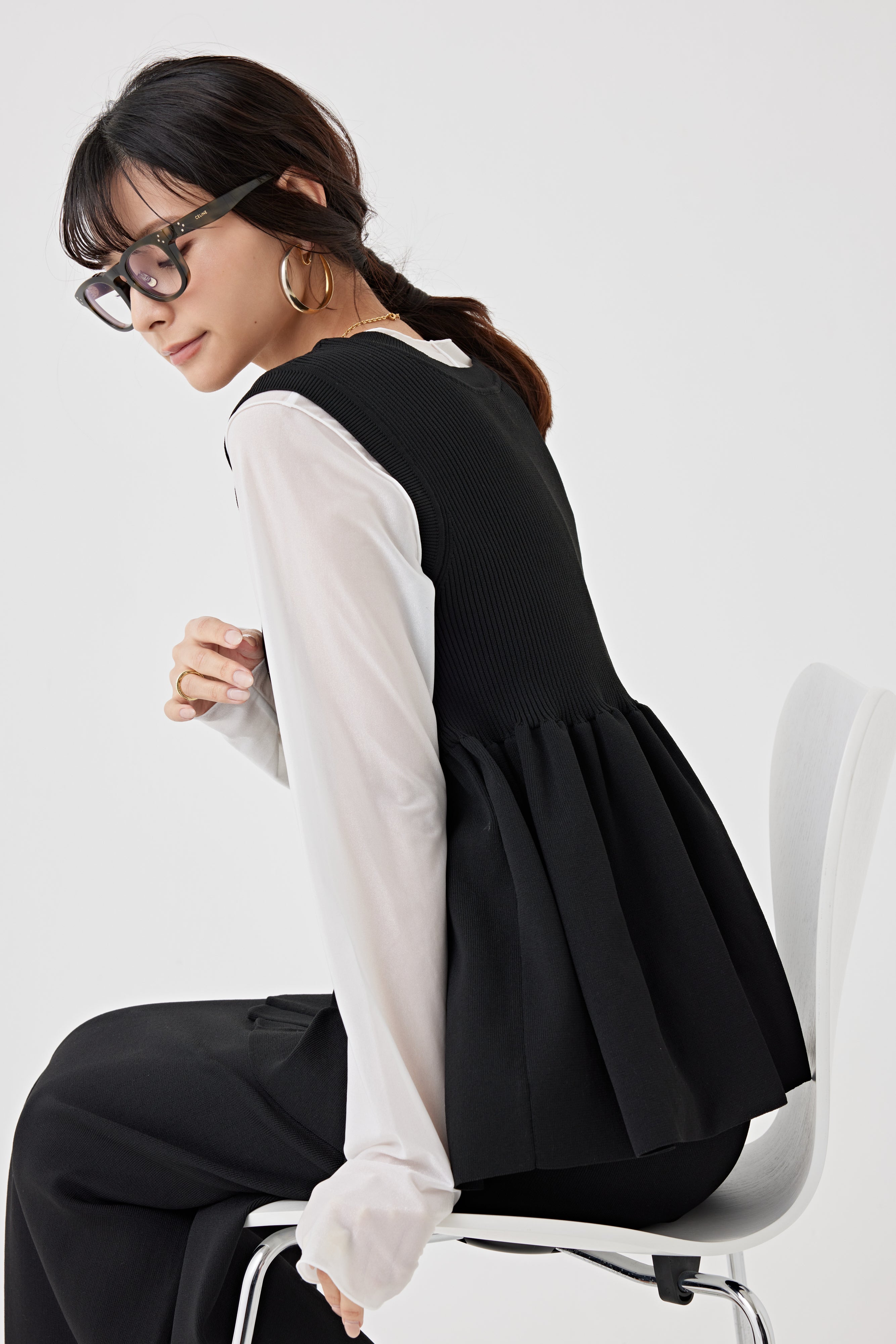 ギャザーニットトップス(6250-597)