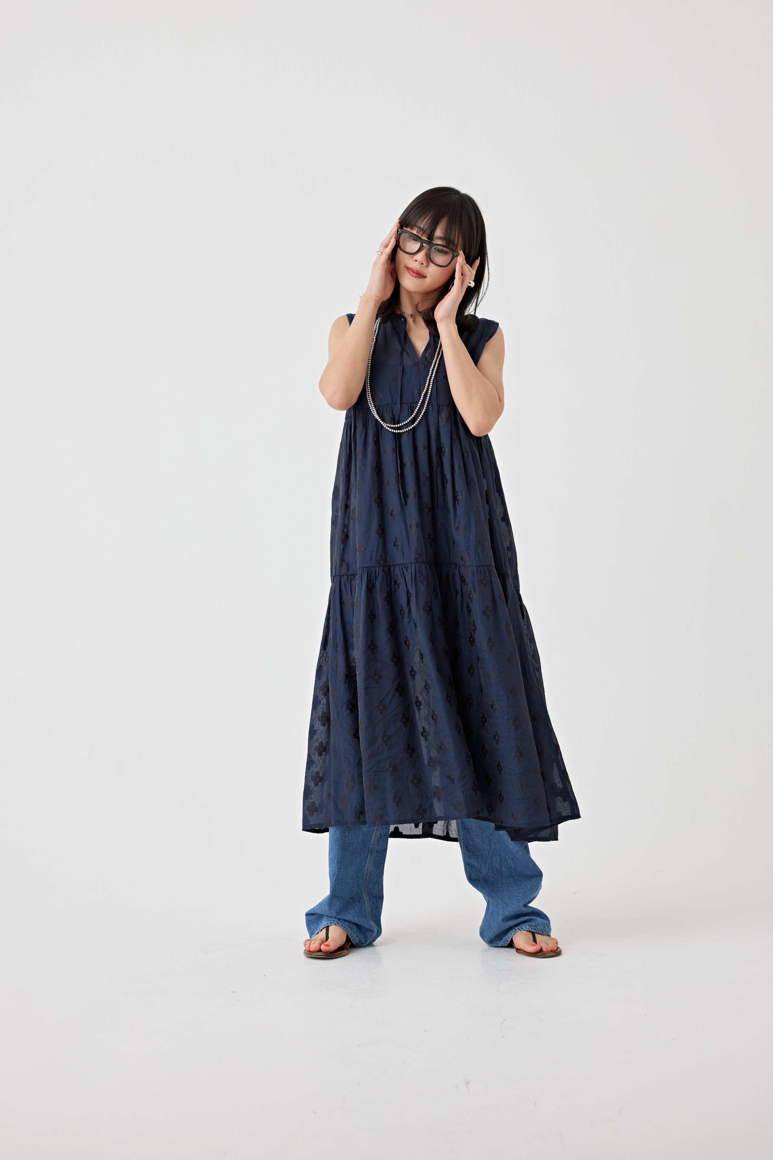 フローラルパターン2WAYティアードワンピース(6250-569)