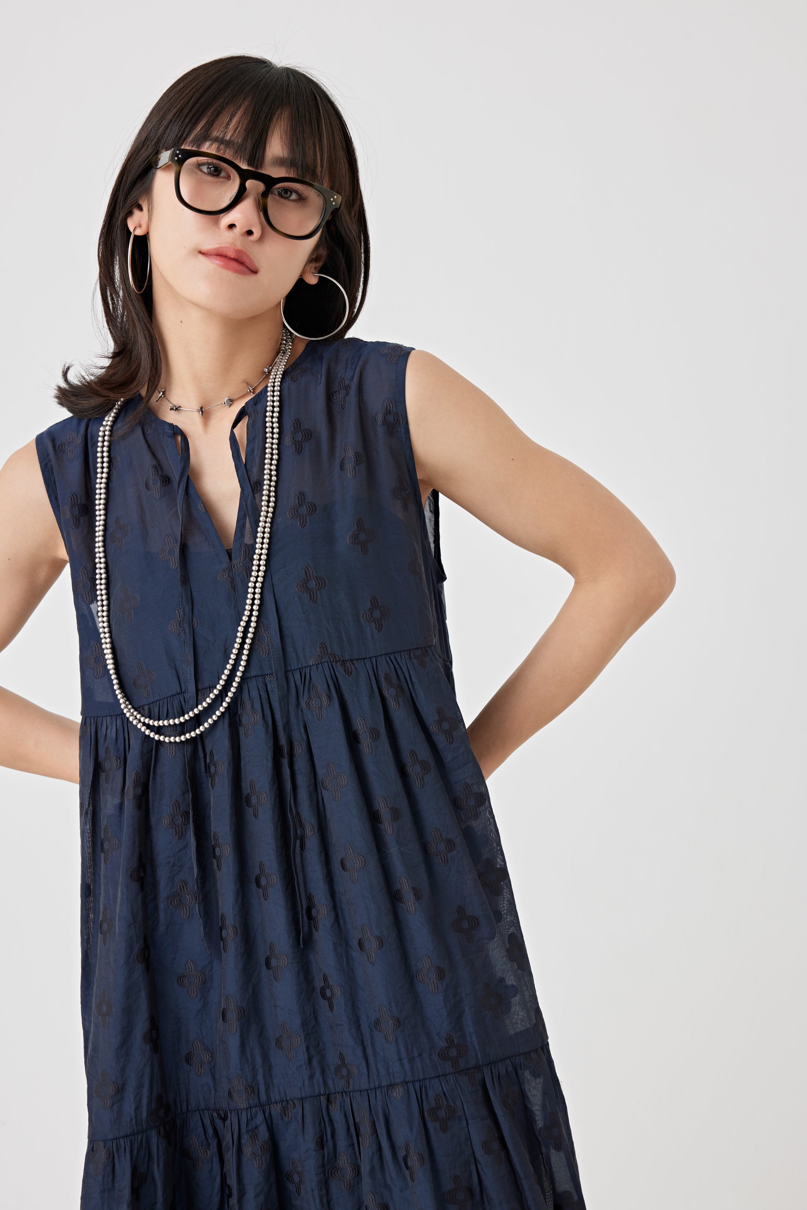 フローラルパターン2WAYティアードワンピース(6250-569)