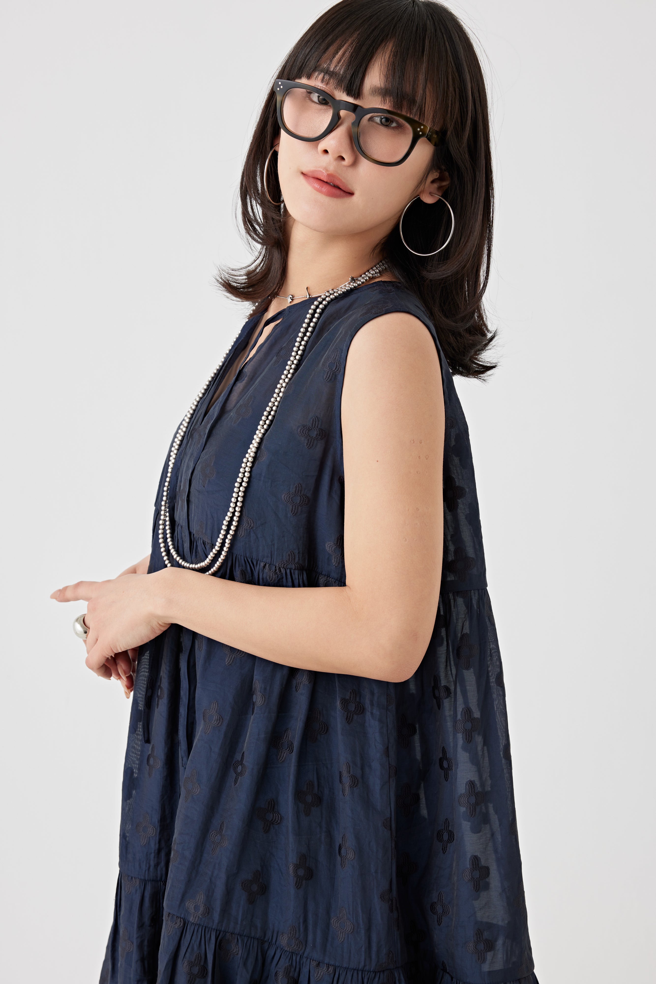 フローラルパターン2WAYティアードワンピース(6250-569)