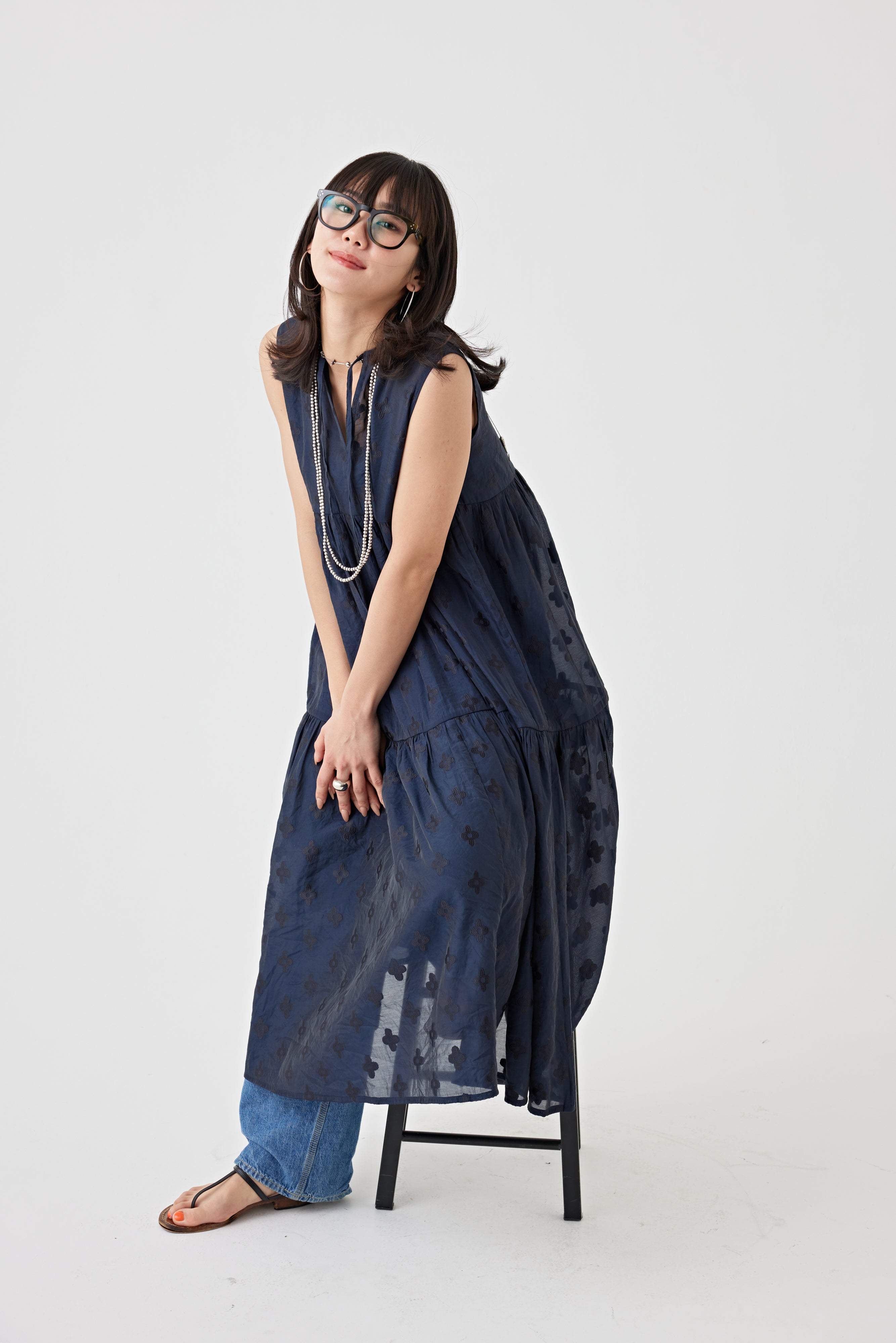 フローラルパターン2WAYティアードワンピース(6250-569)