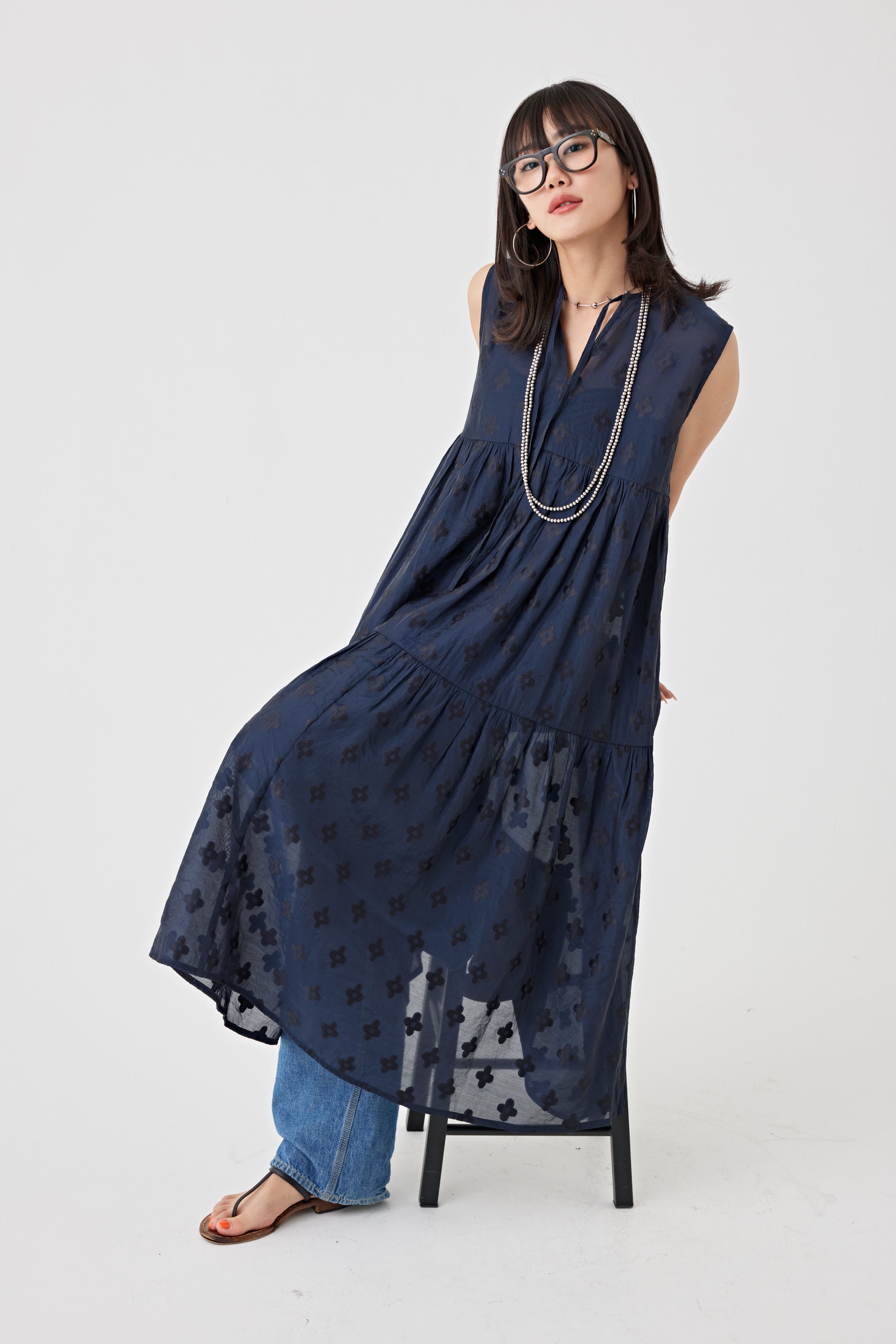 フローラルパターン2WAYティアードワンピース(6250-569)