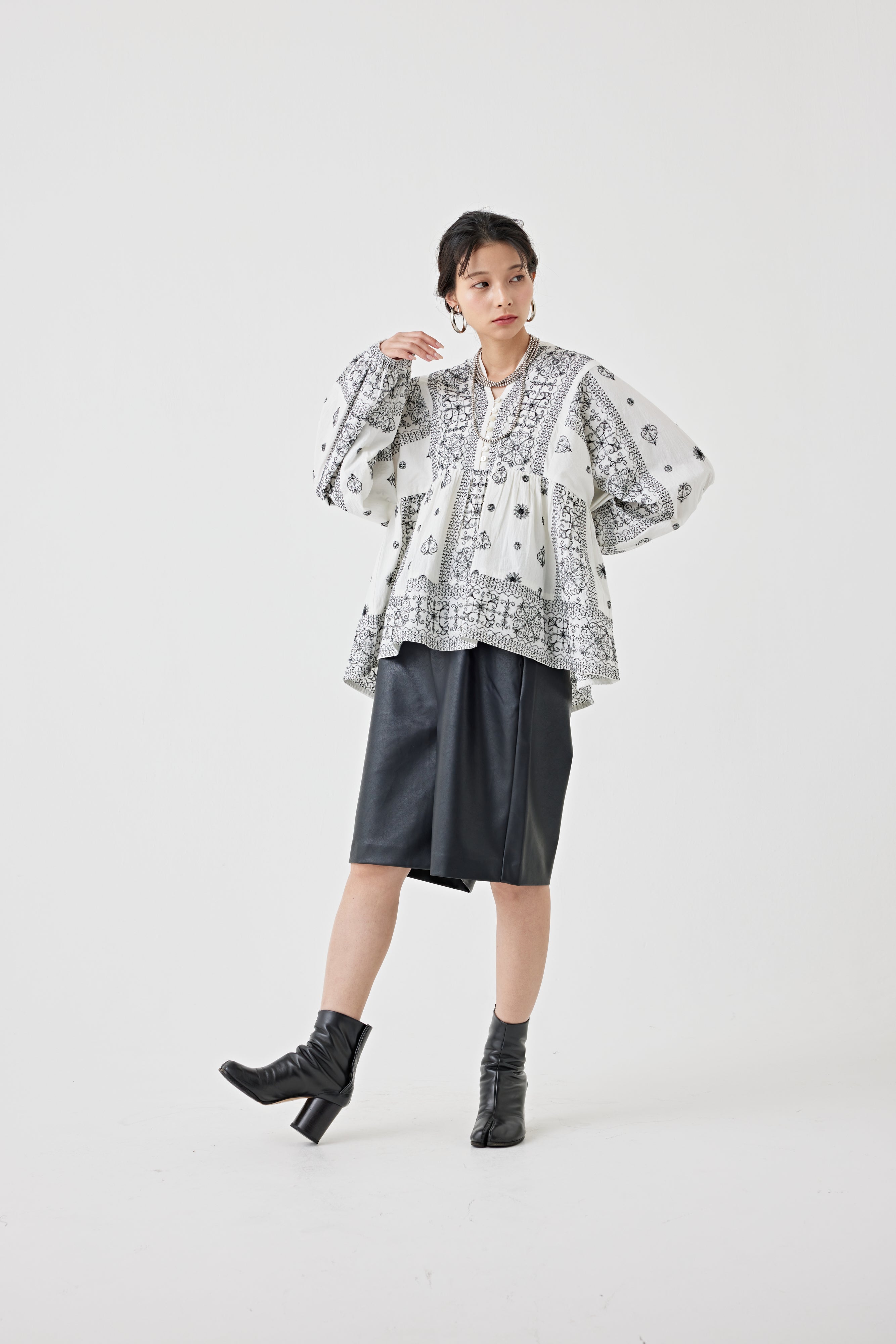 刺繍コットンブラウス(6251-541)