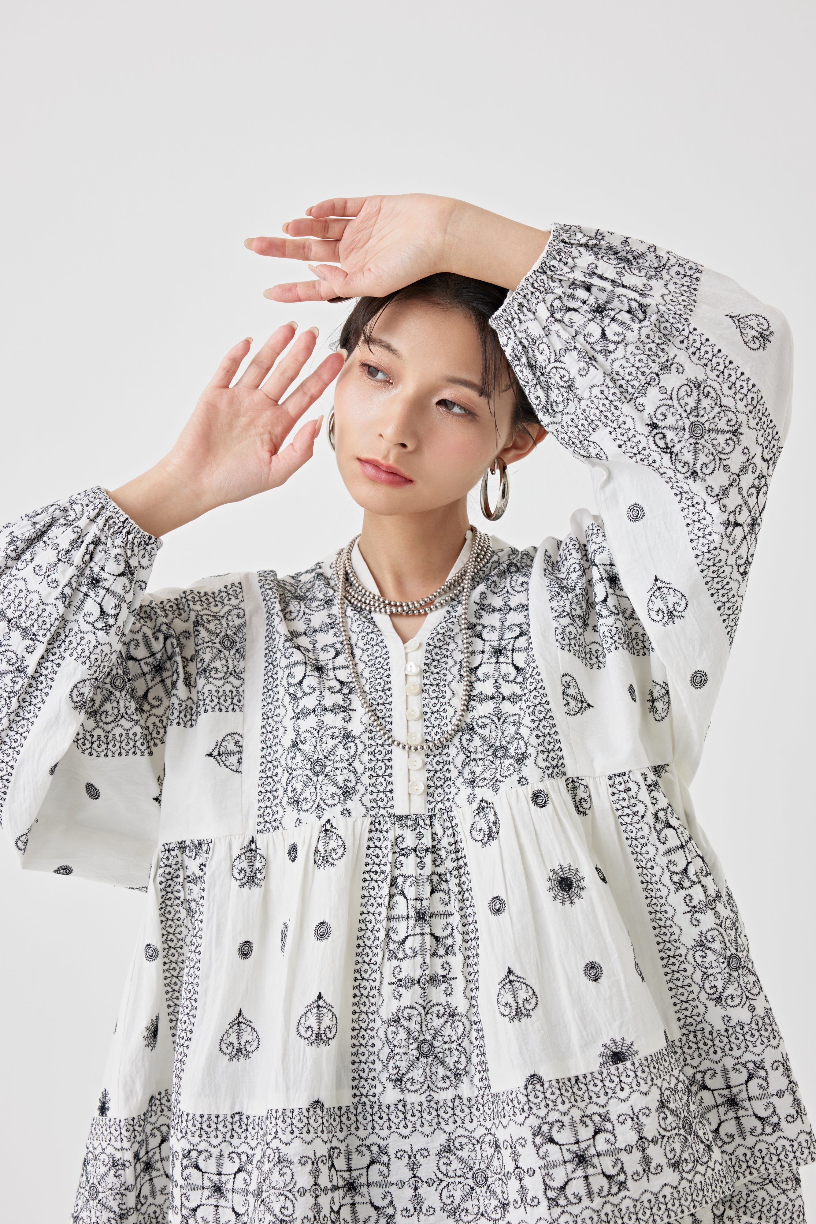 刺繍コットンブラウス(6251-541)