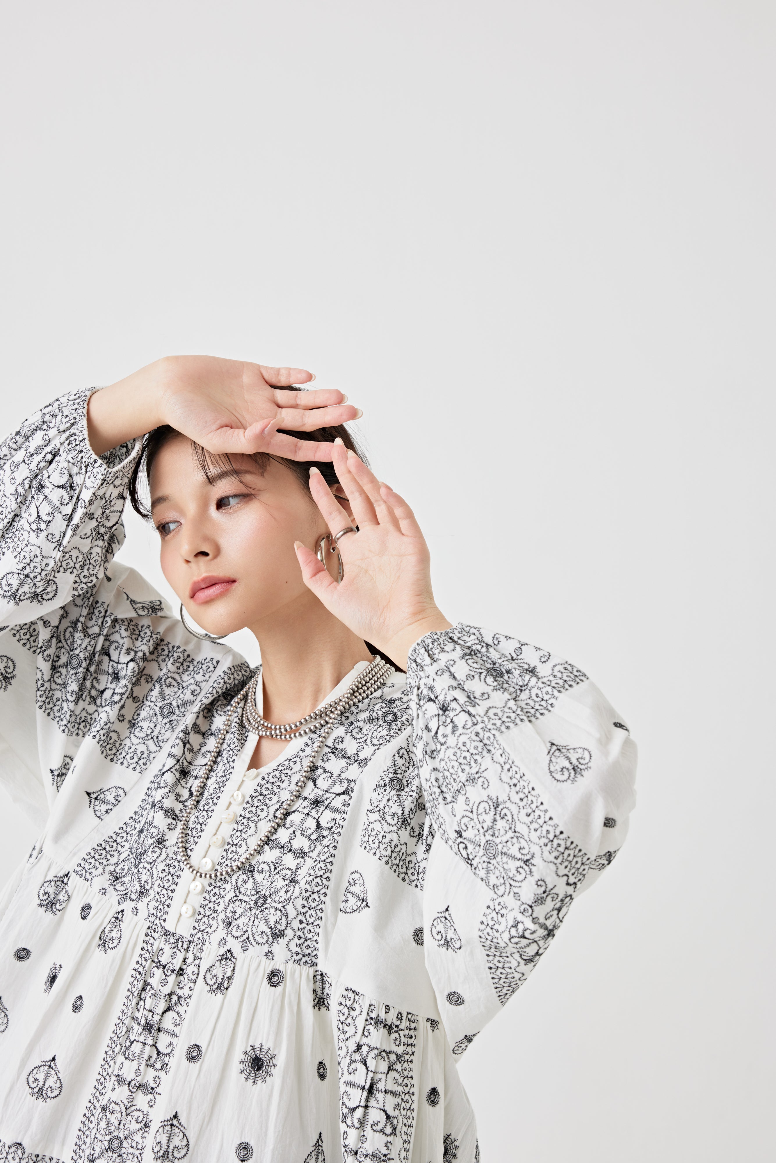 刺繍コットンブラウス(6251-541)