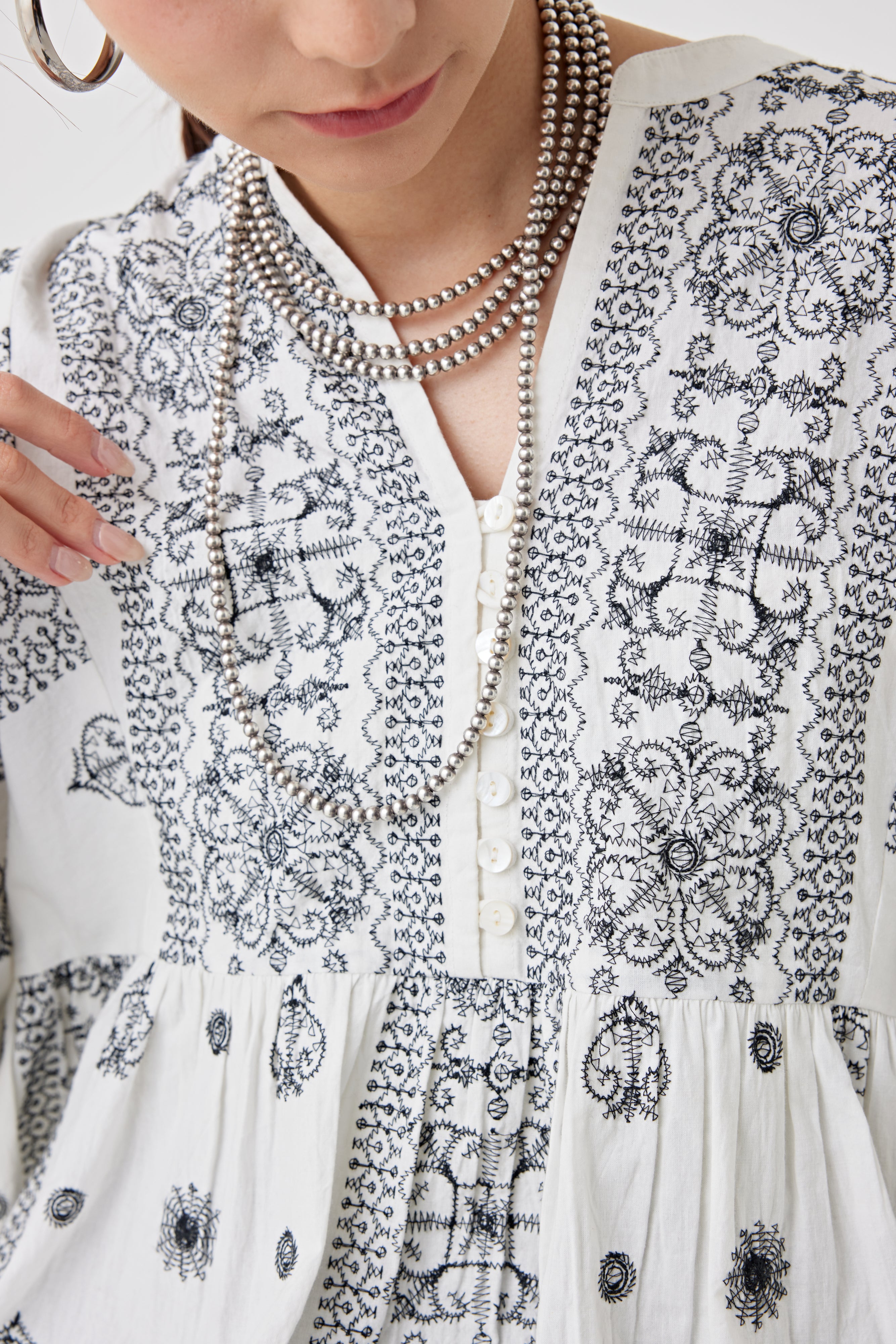 刺繍コットンブラウス(6251-541)