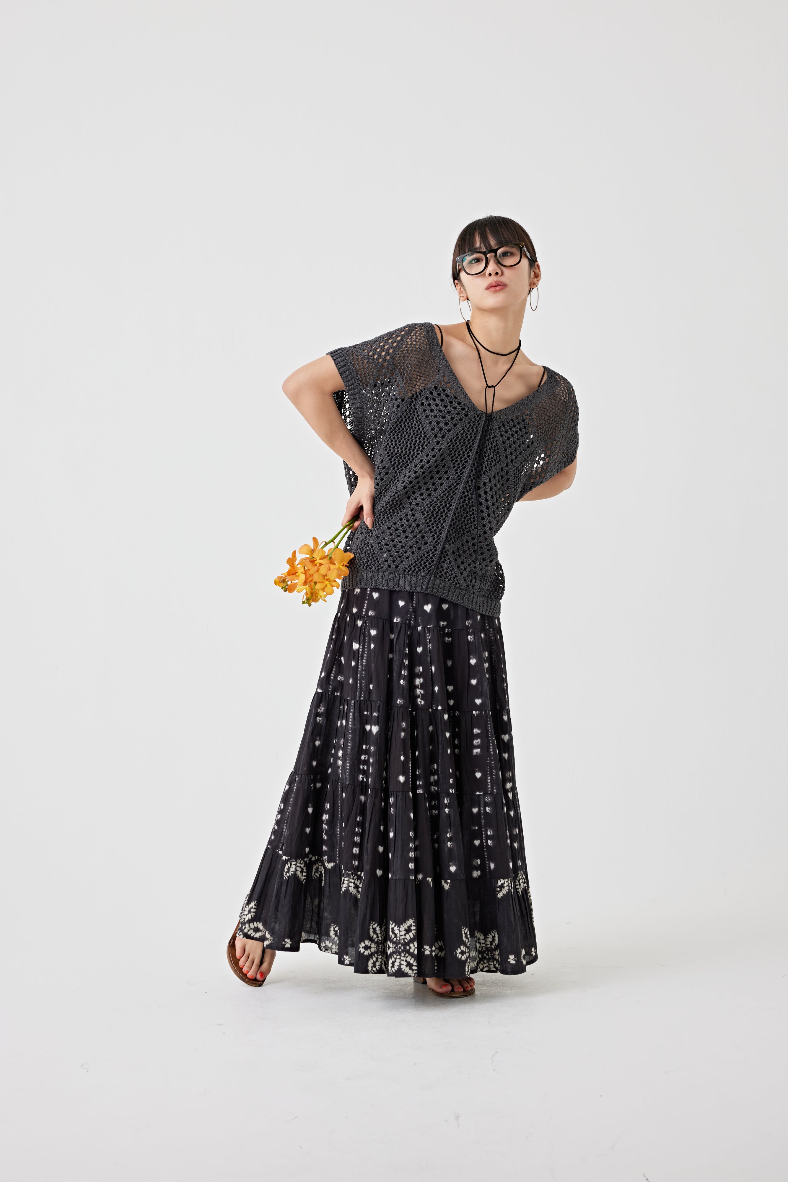 プリントギャザースカート(6251-539)