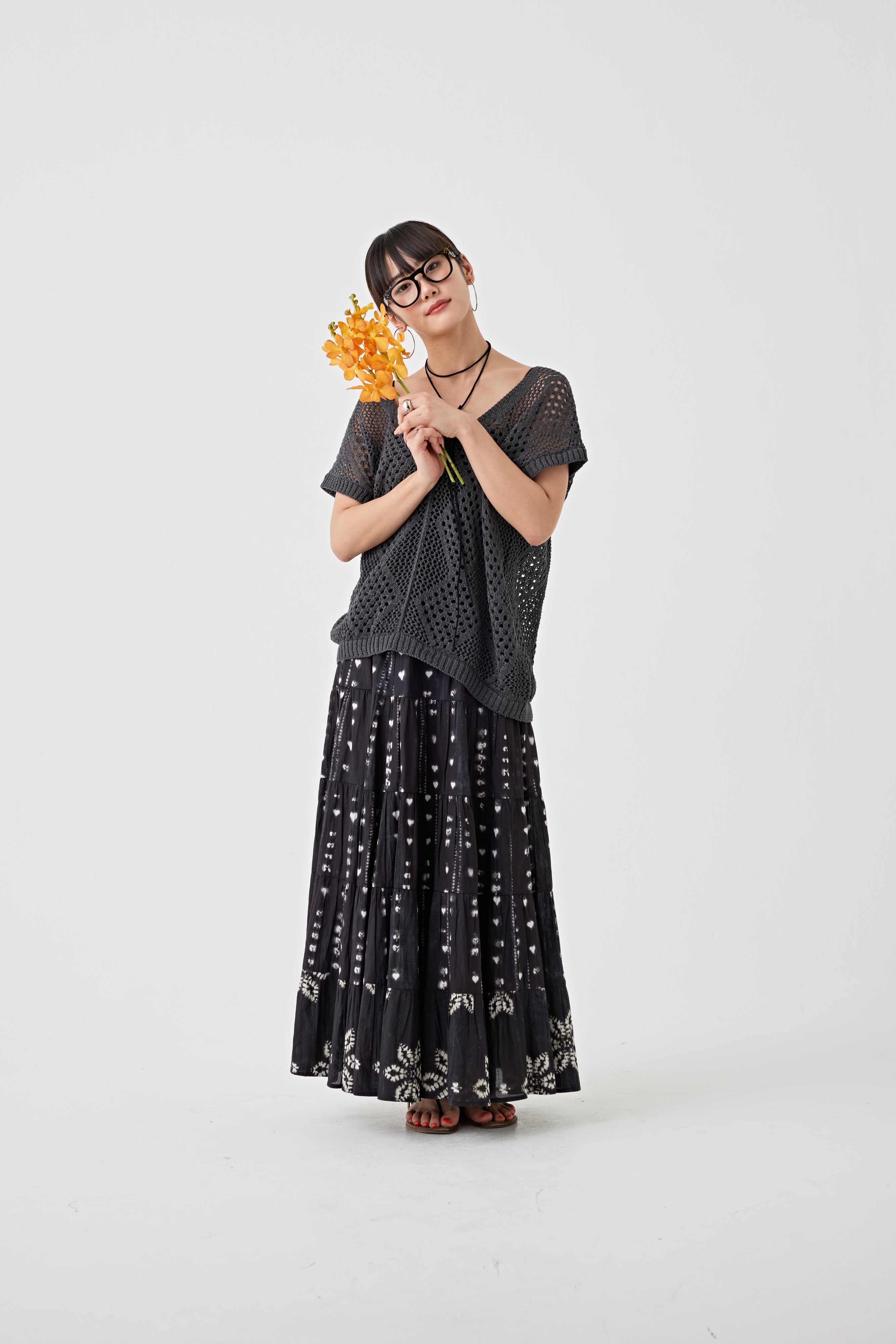 プリントギャザースカート(6251-539)