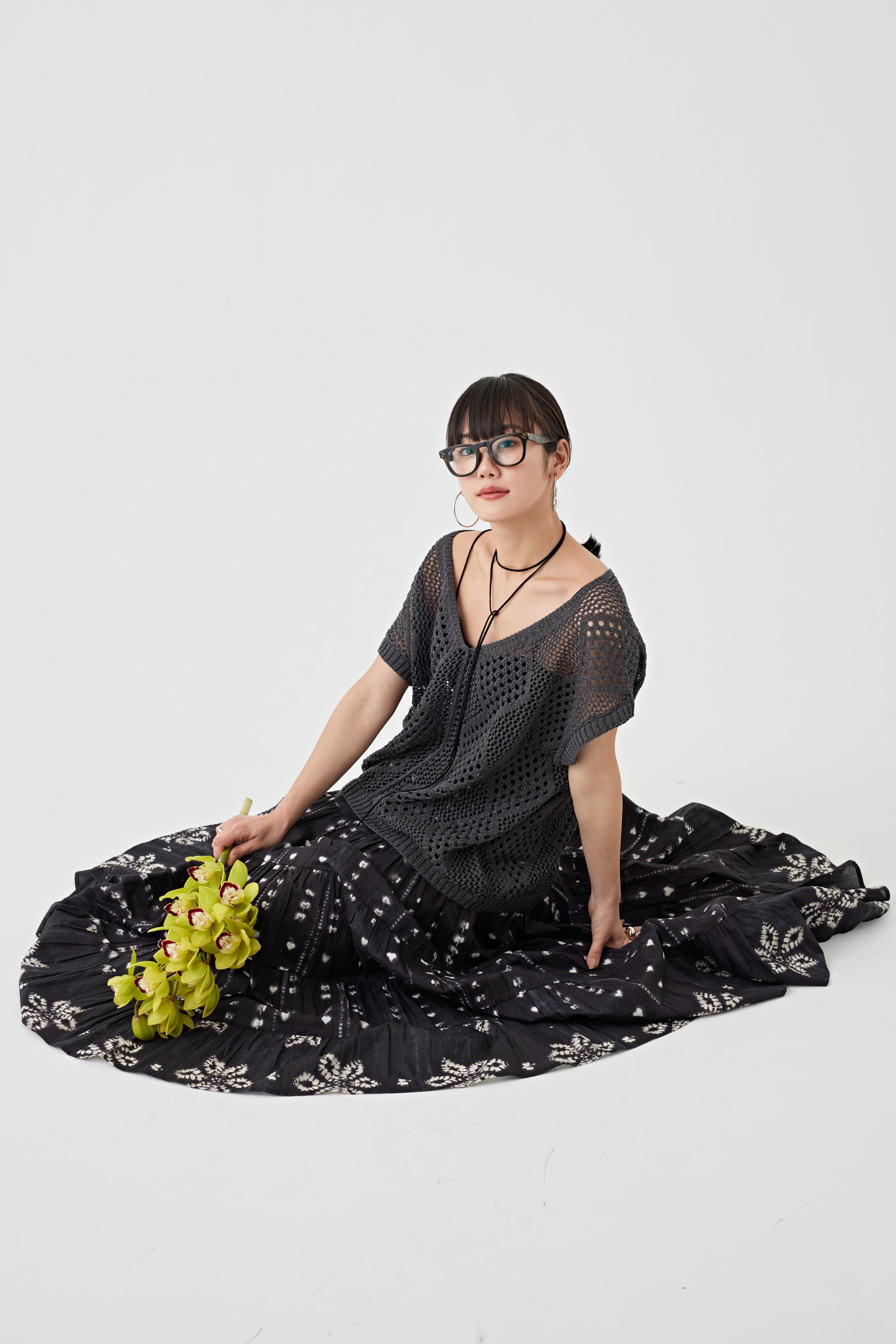 プリントギャザースカート(6251-539)