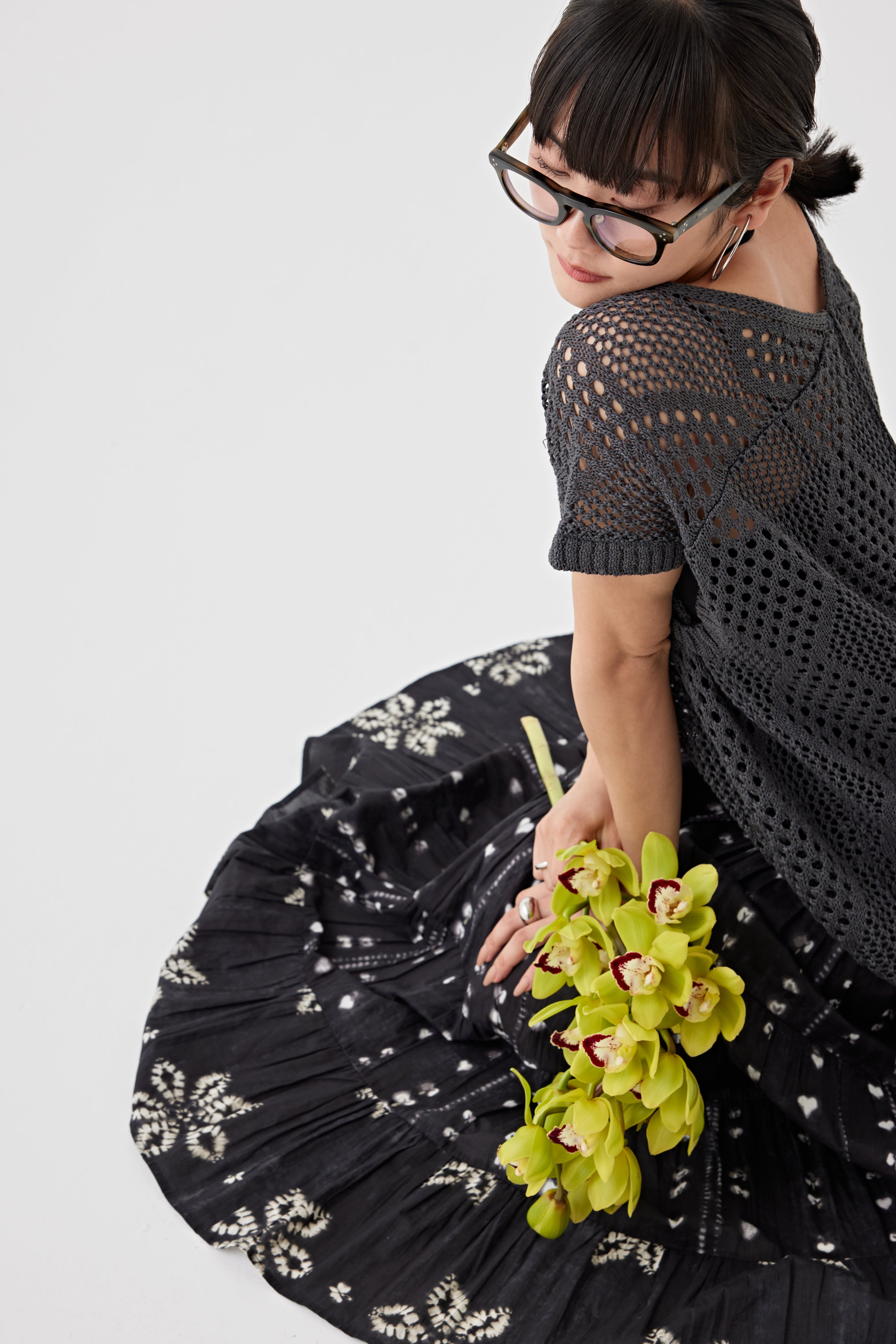 プリントギャザースカート(6251-539)