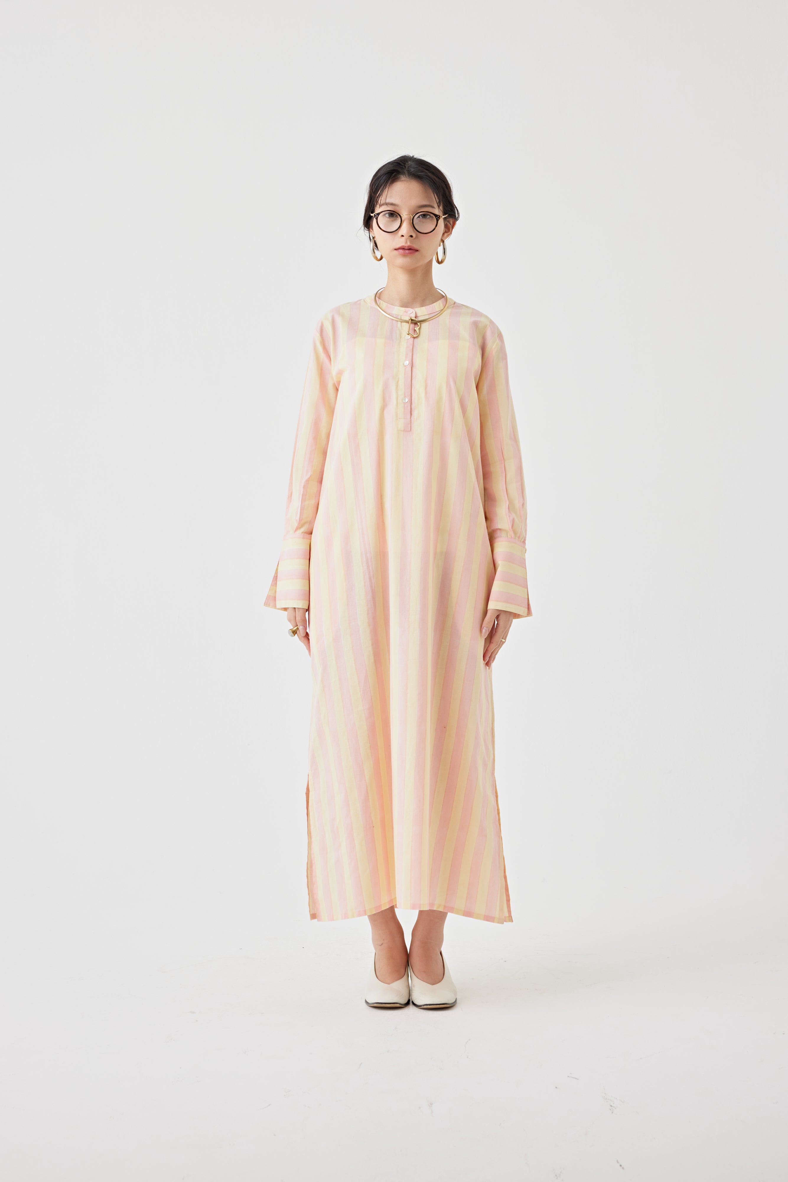 ストライプブロックプリントドレス(6259-527)