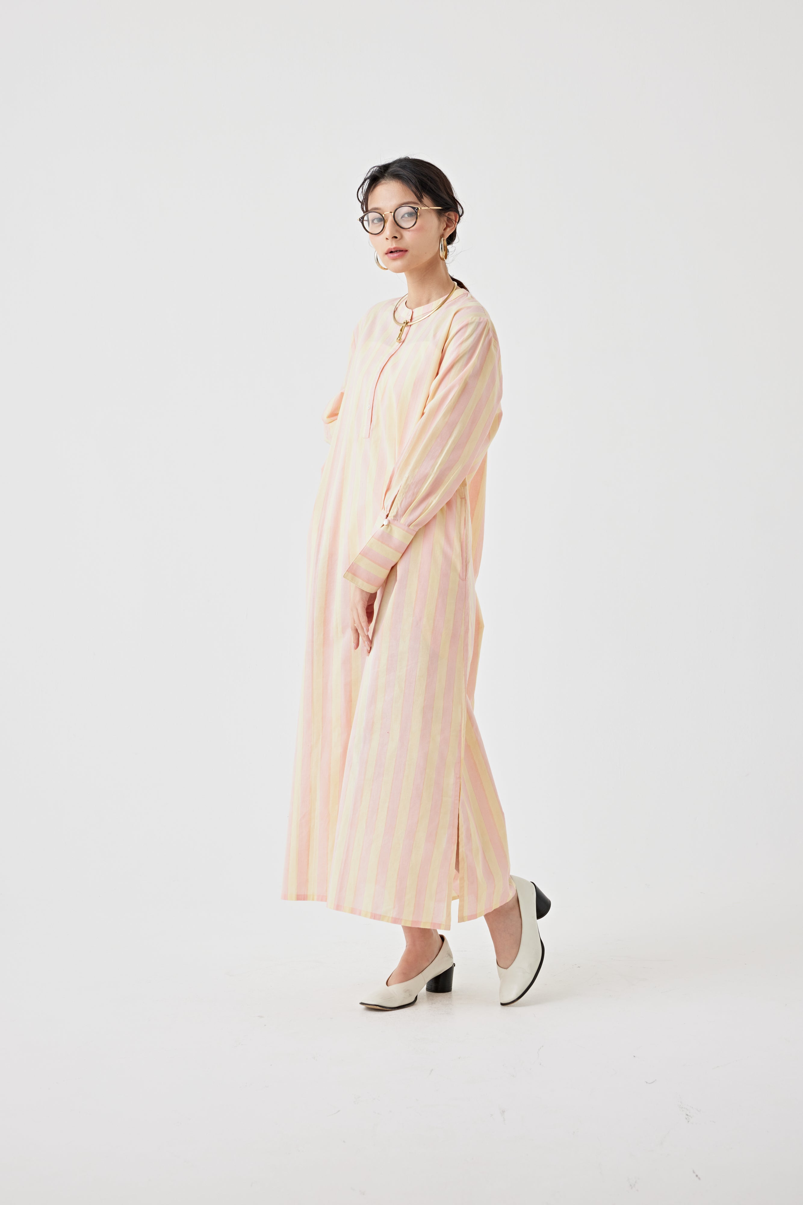 ストライプブロックプリントドレス(6259-527)