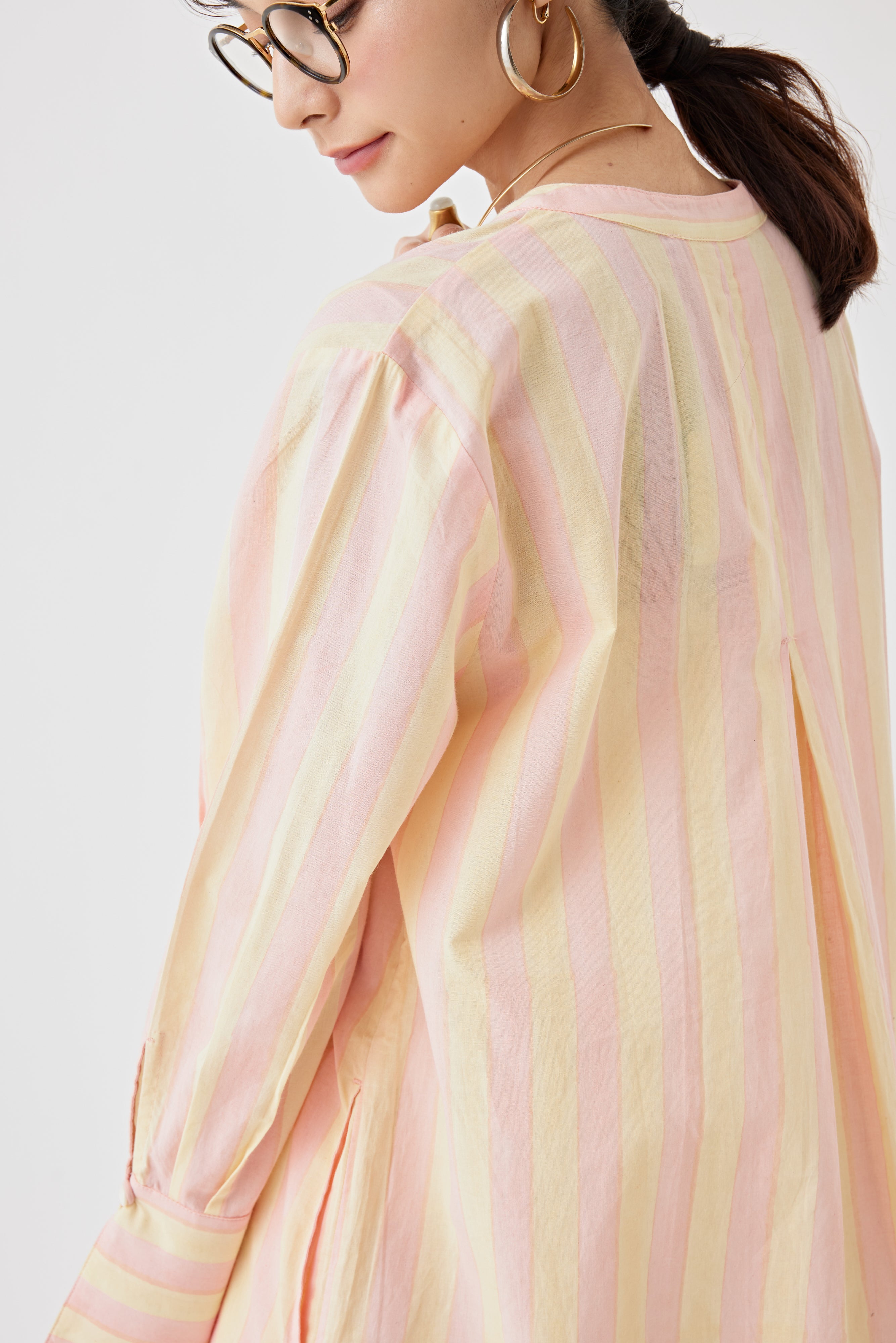 ストライプブロックプリントドレス(6259-527)