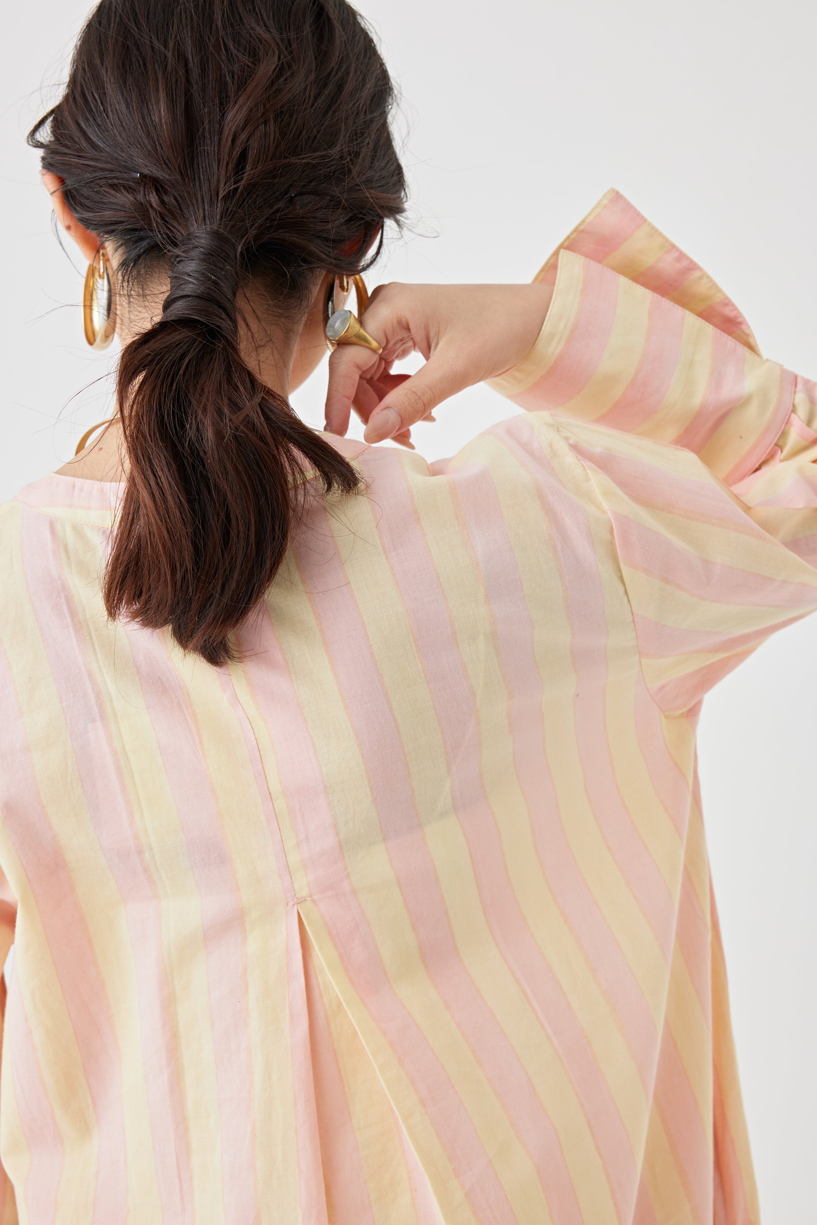 ストライプブロックプリントドレス(6259-527)