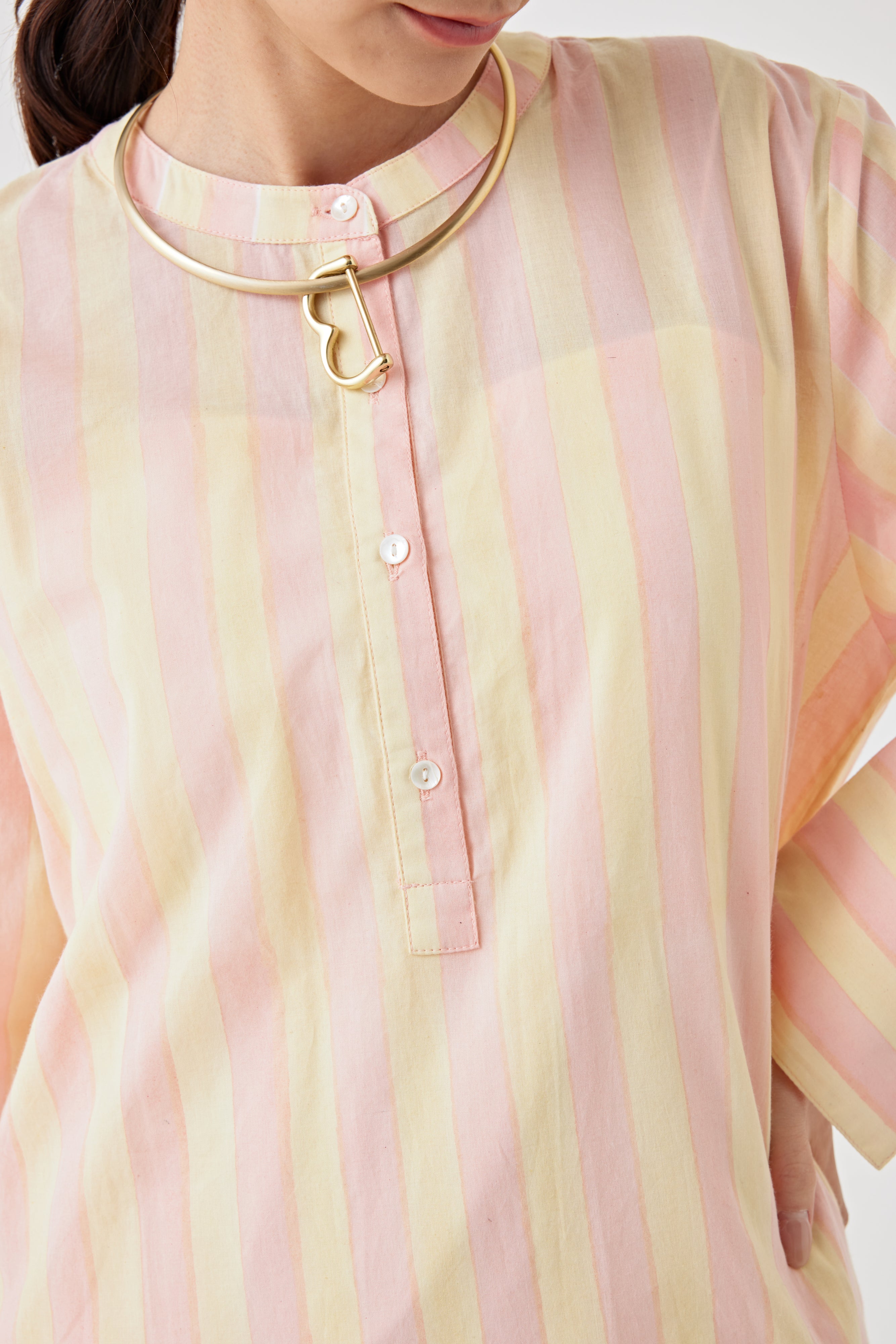 ストライプブロックプリントドレス(6259-527)