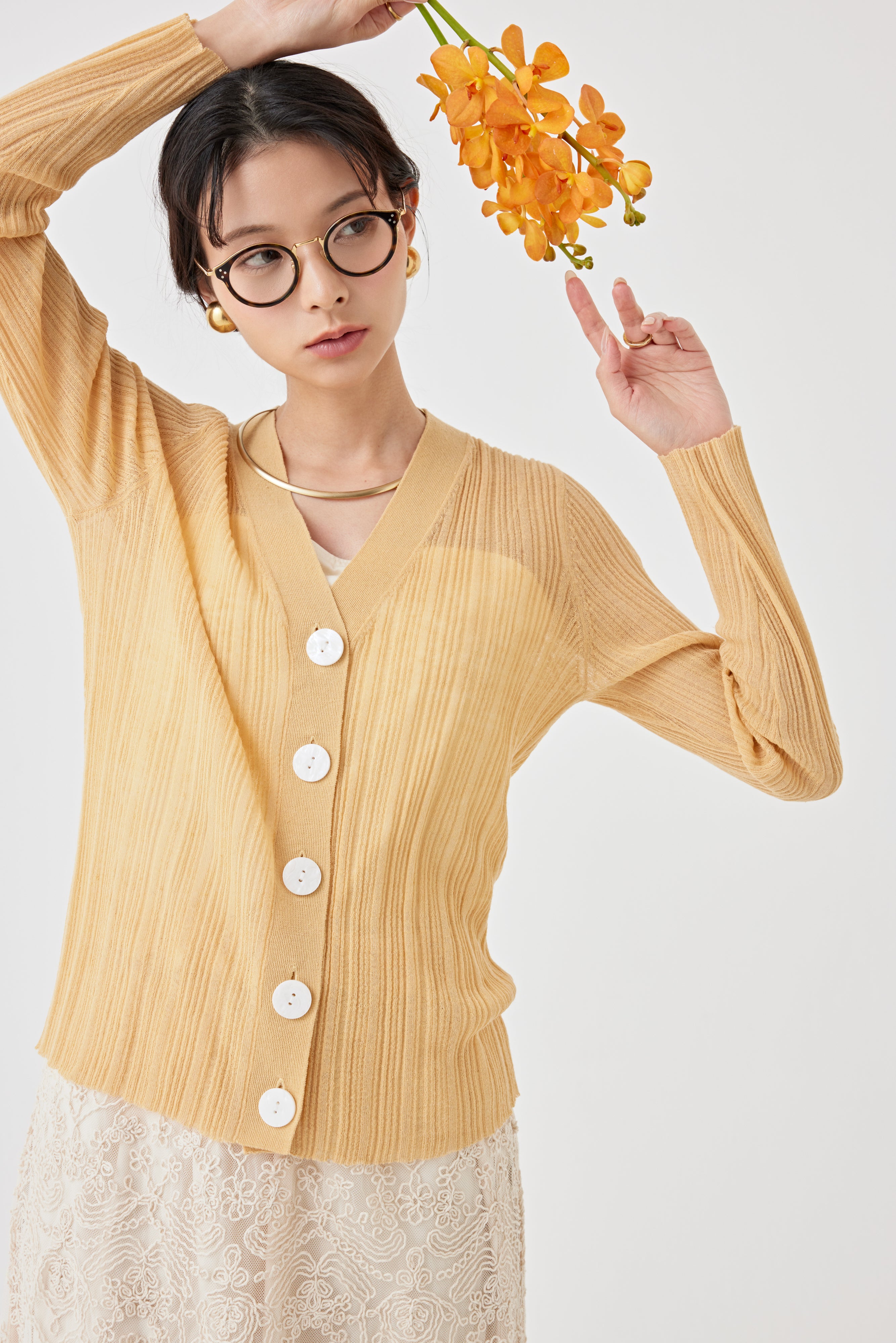 【comming soon】ランダムリブニットカーディガン(6266-340)