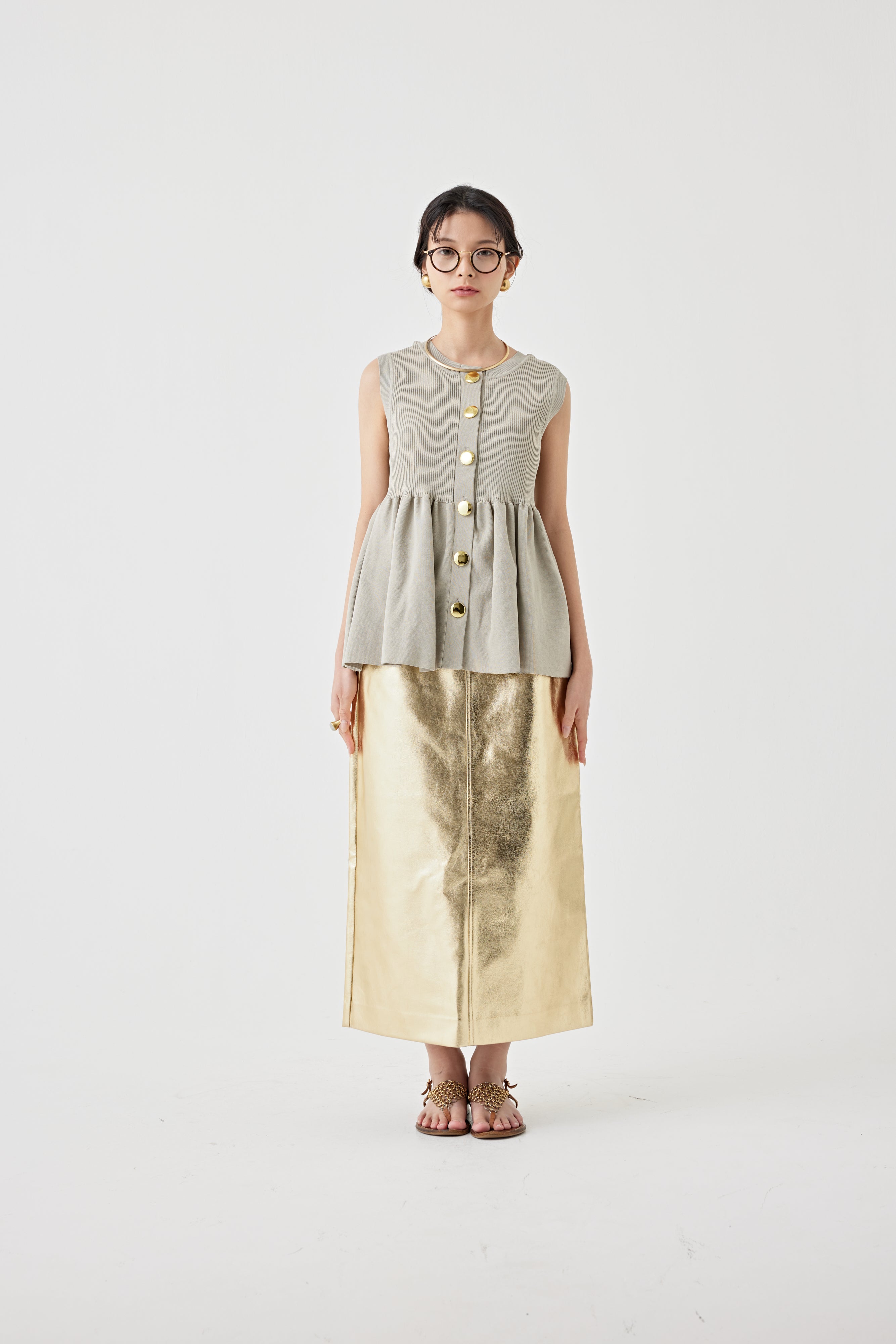 ギャザーニットトップス(6250-597)