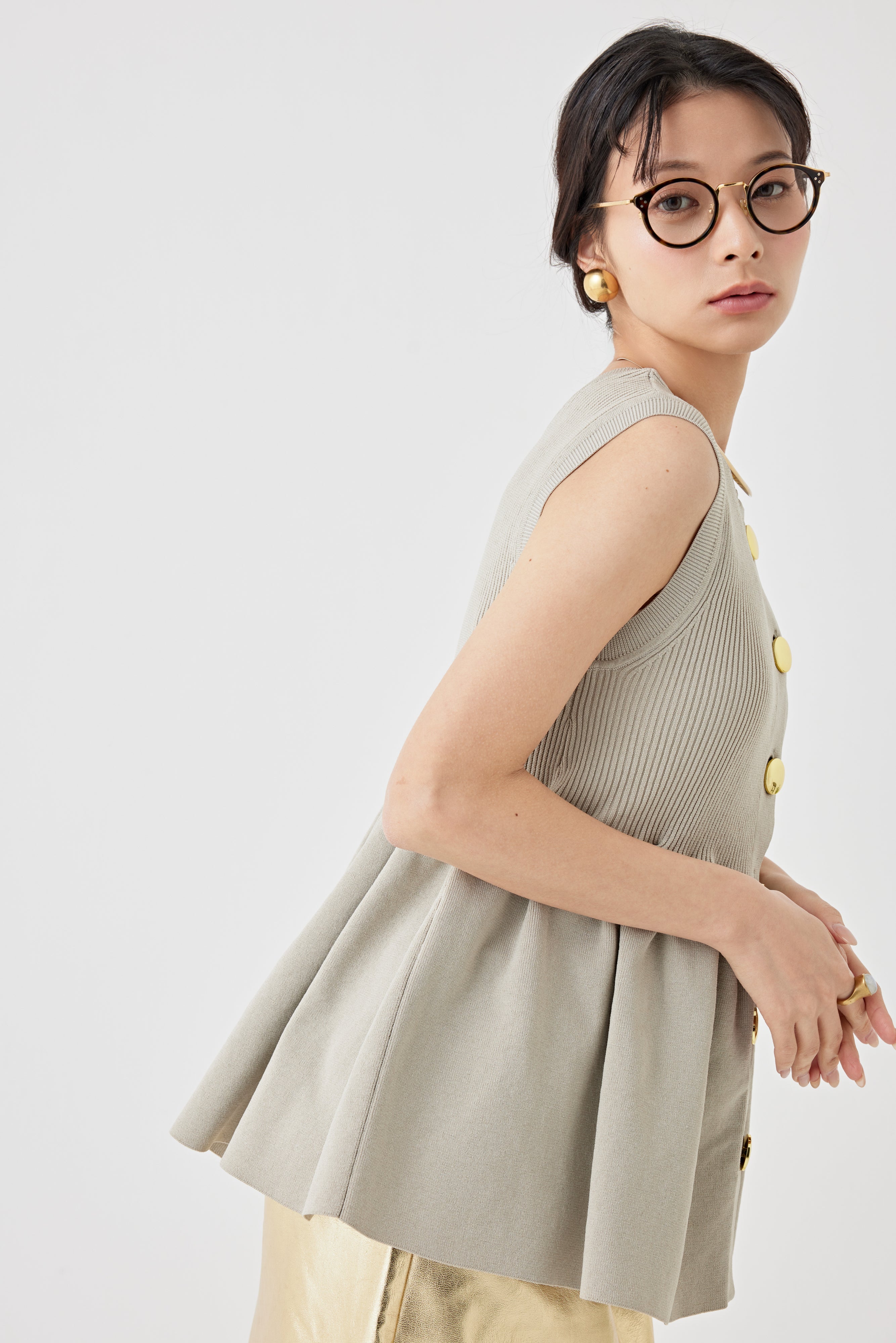 ギャザーニットトップス(6250-597)