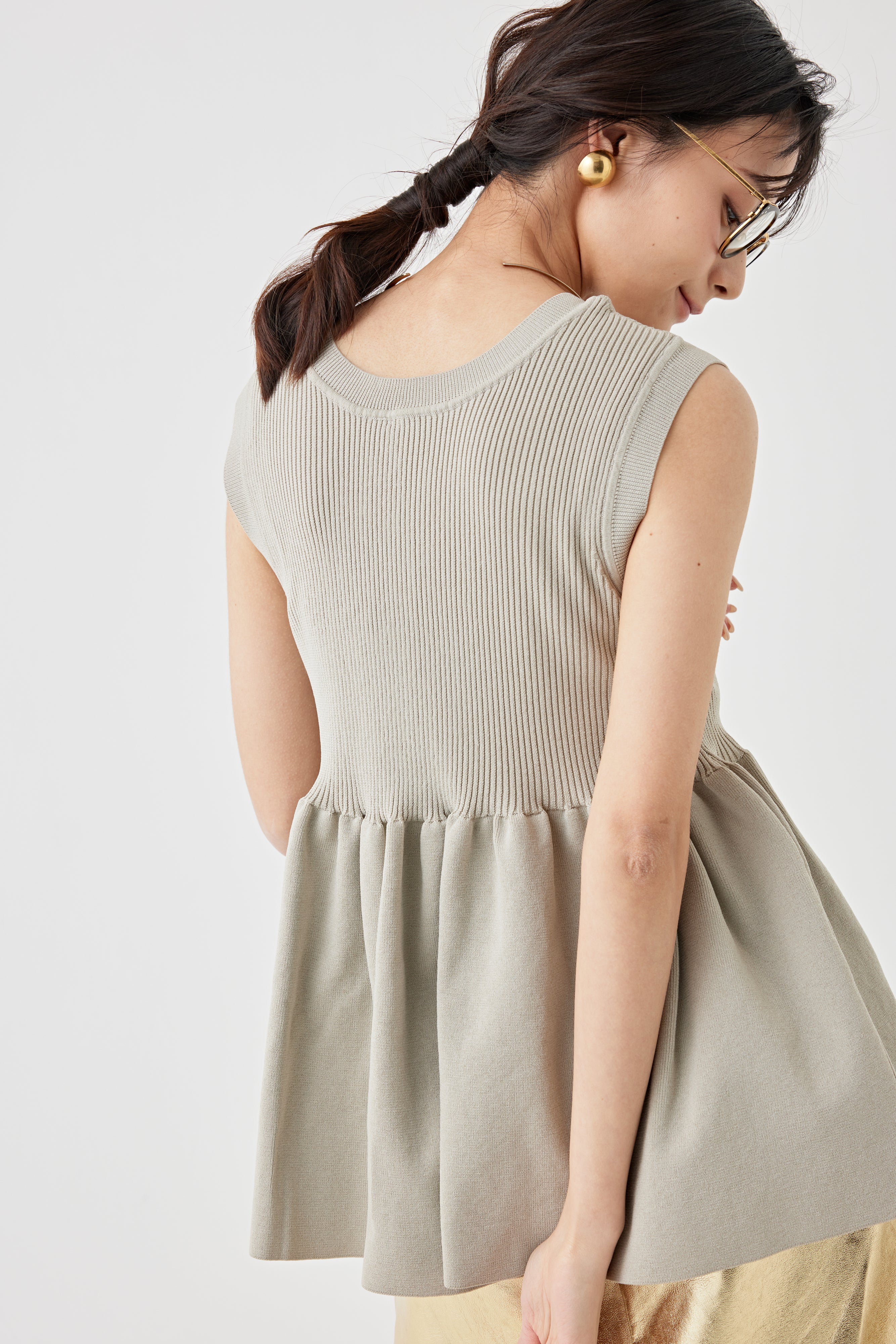 ギャザーニットトップス(6250-597)