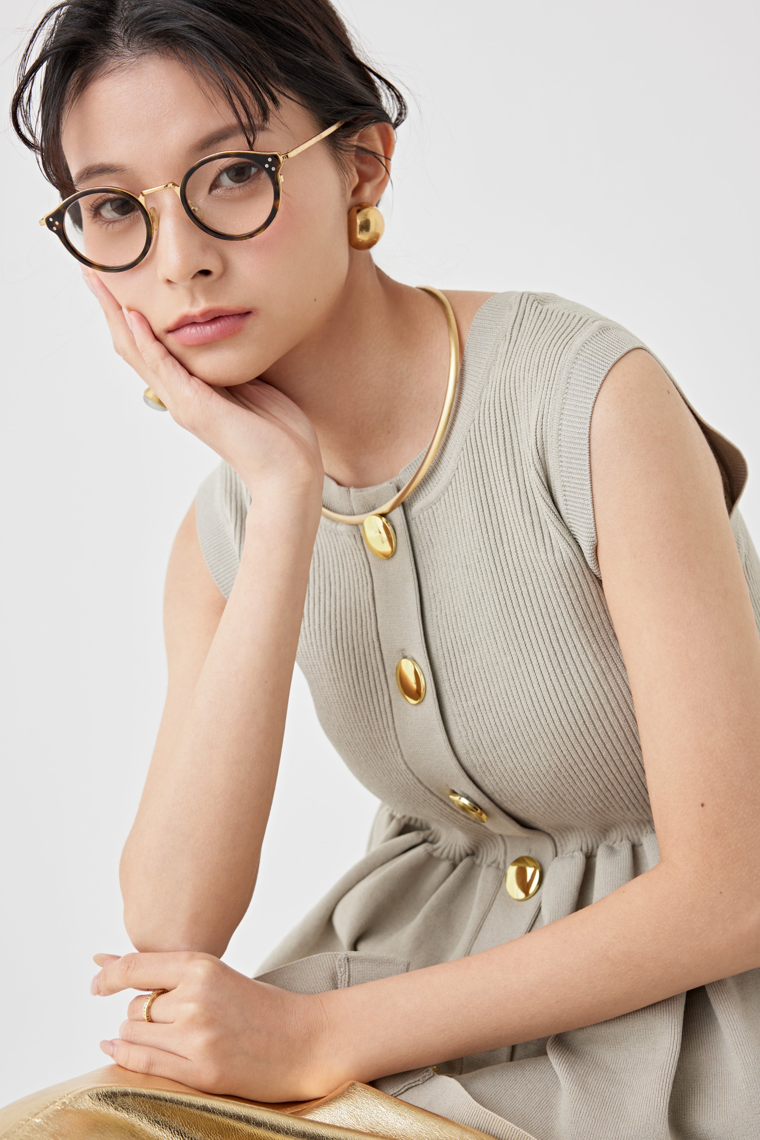 ギャザーニットトップス(6250-597)