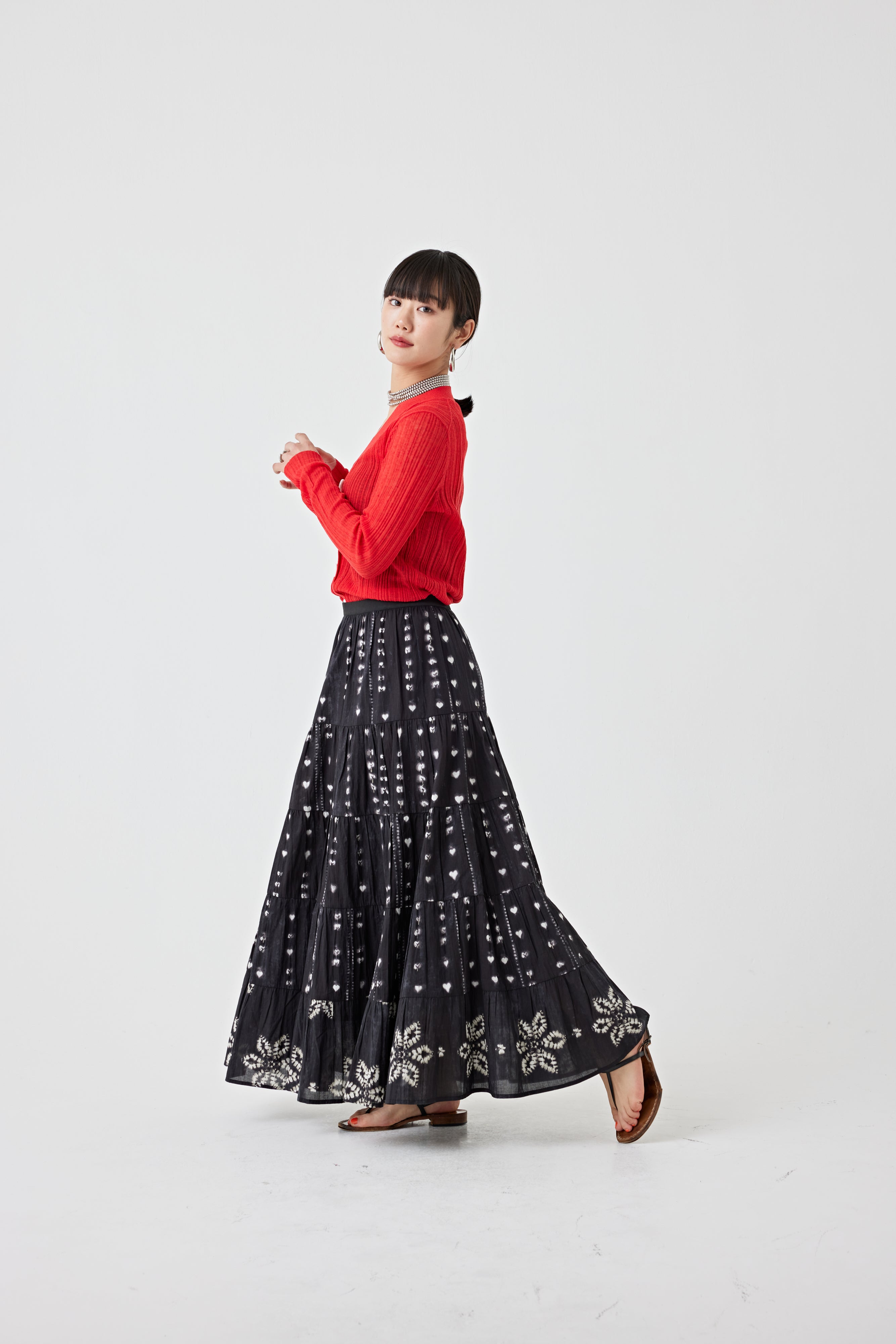 プリントギャザースカート(6251-539)