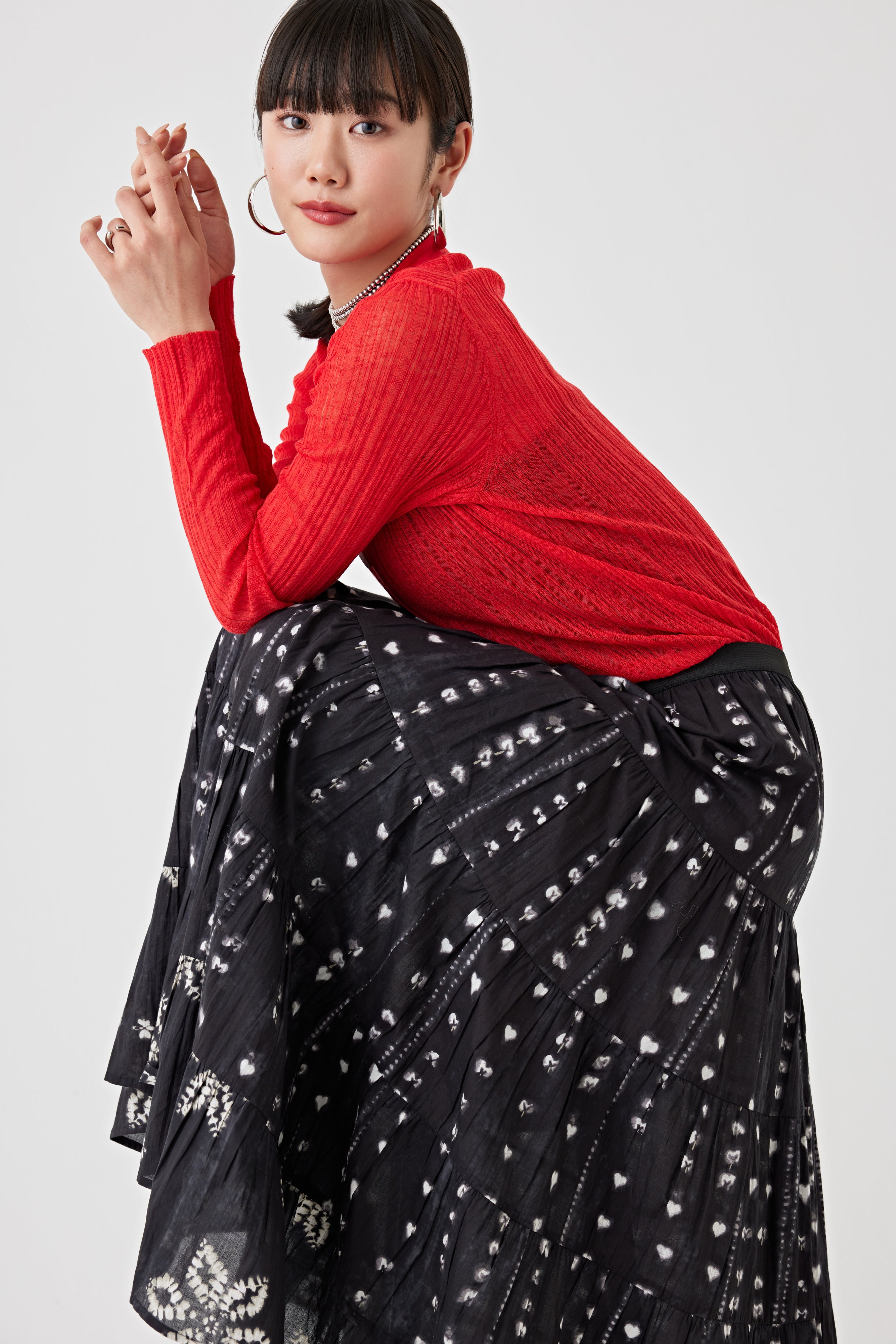 プリントギャザースカート(6251-539)