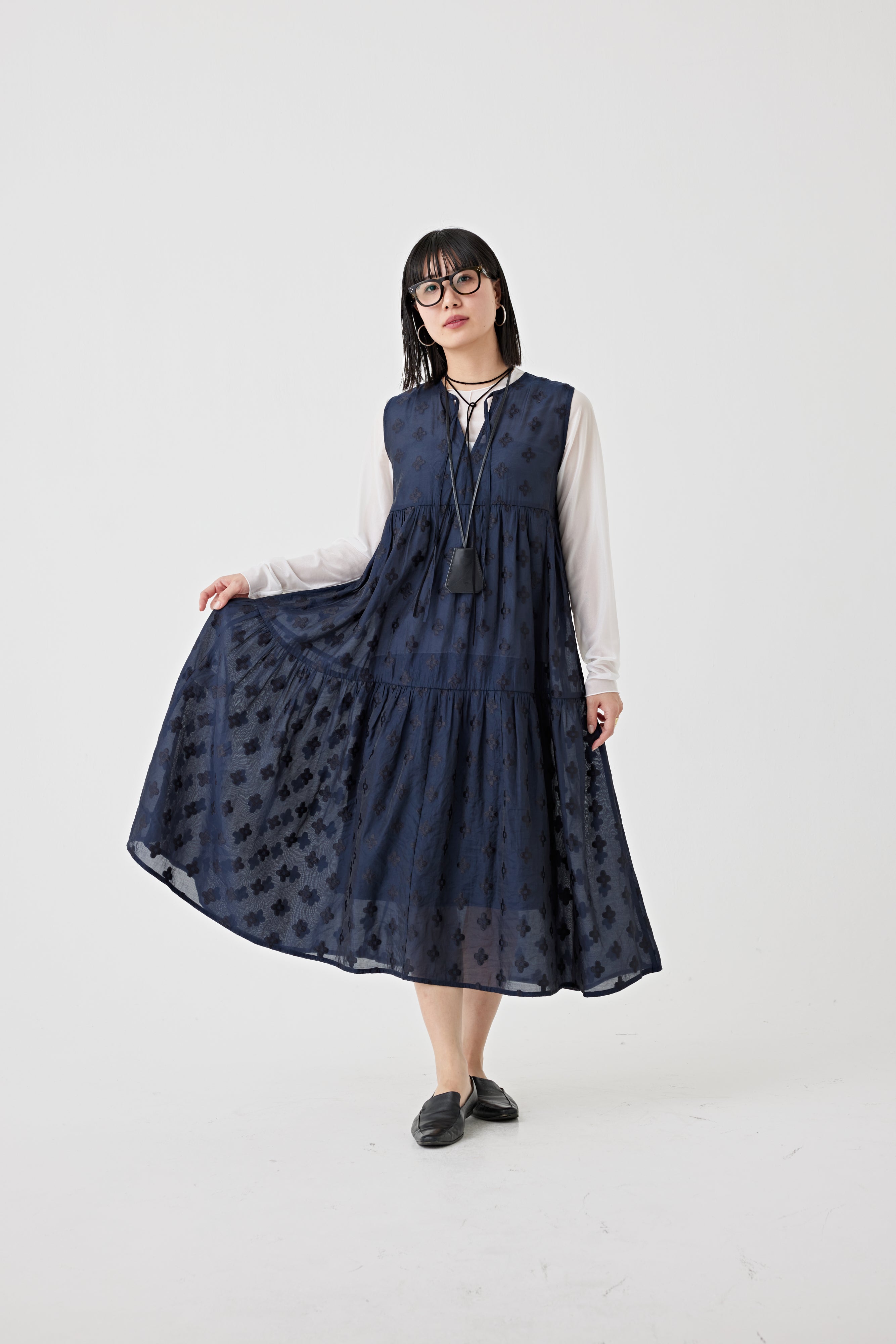 フローラルパターン2WAYティアードワンピース(6250-569)