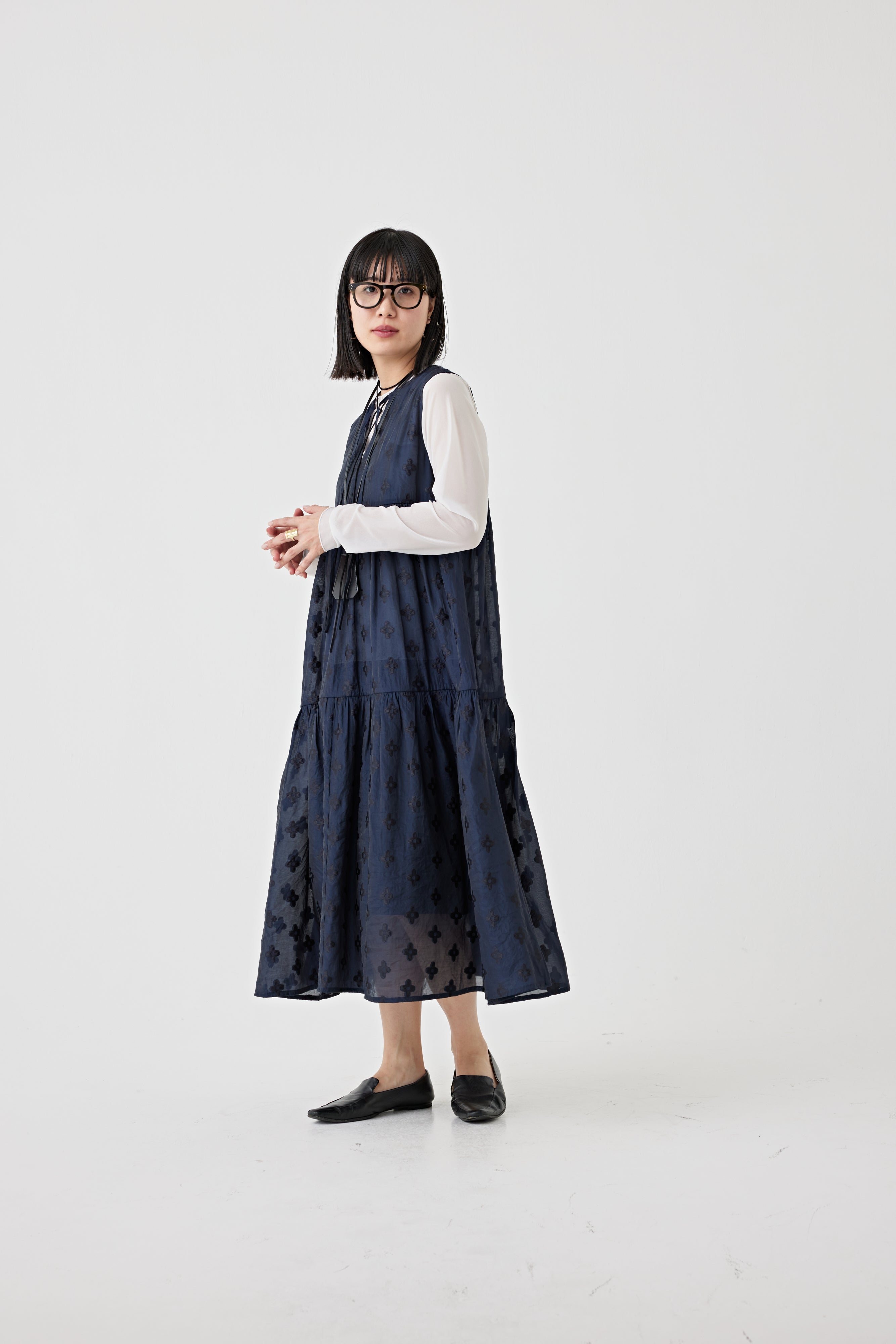 フローラルパターン2WAYティアードワンピース(6250-569)