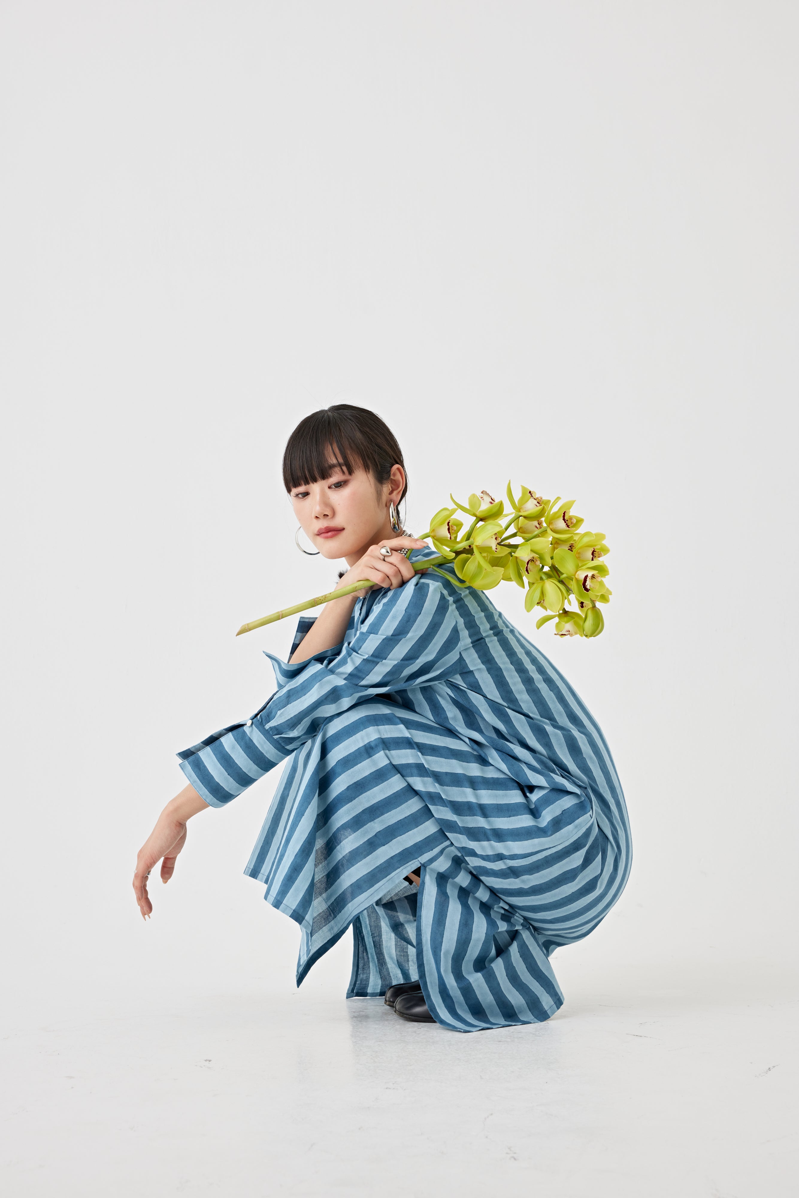 ストライプブロックプリントドレス(6259-527)