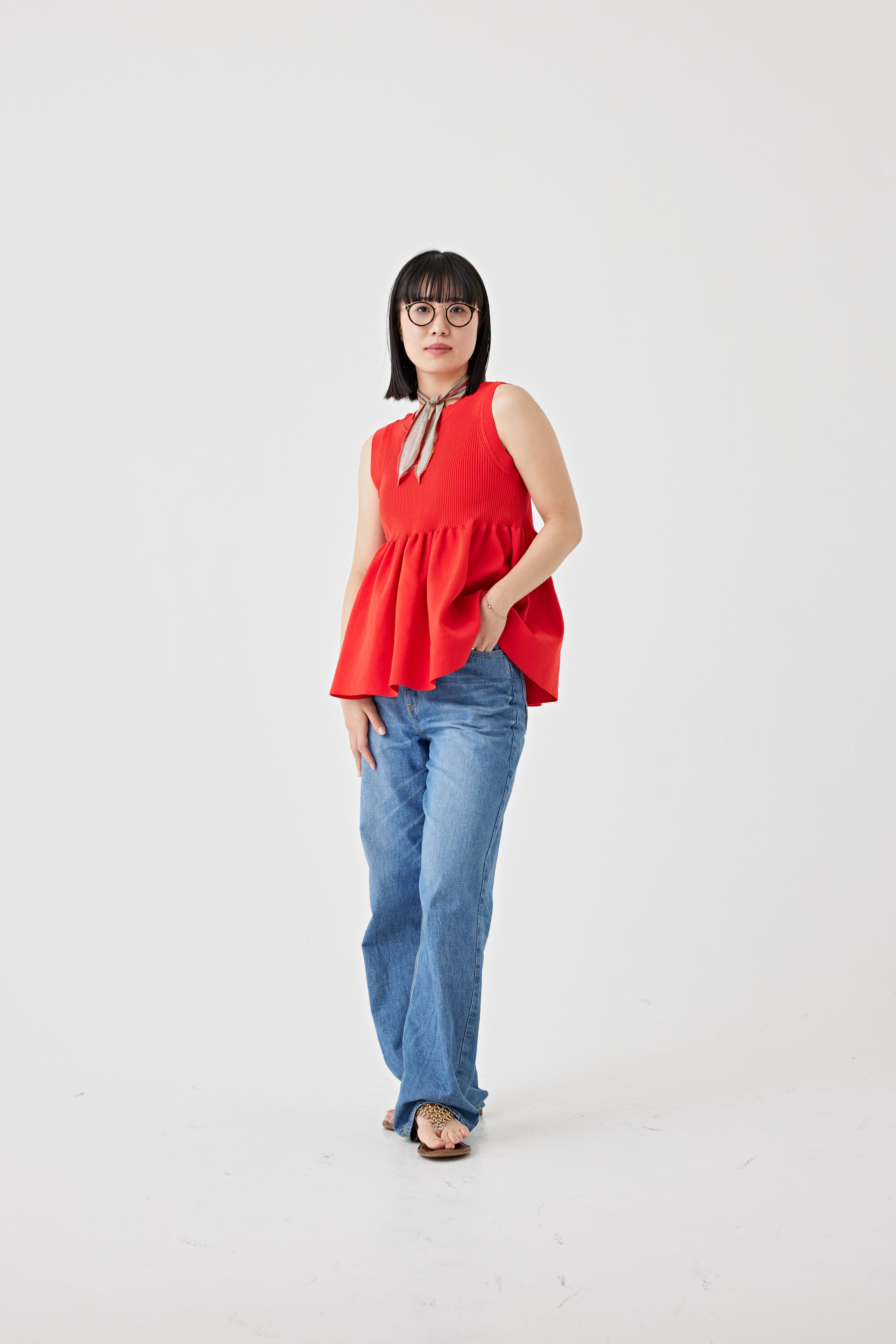 ギャザーニットトップス(6250-597)