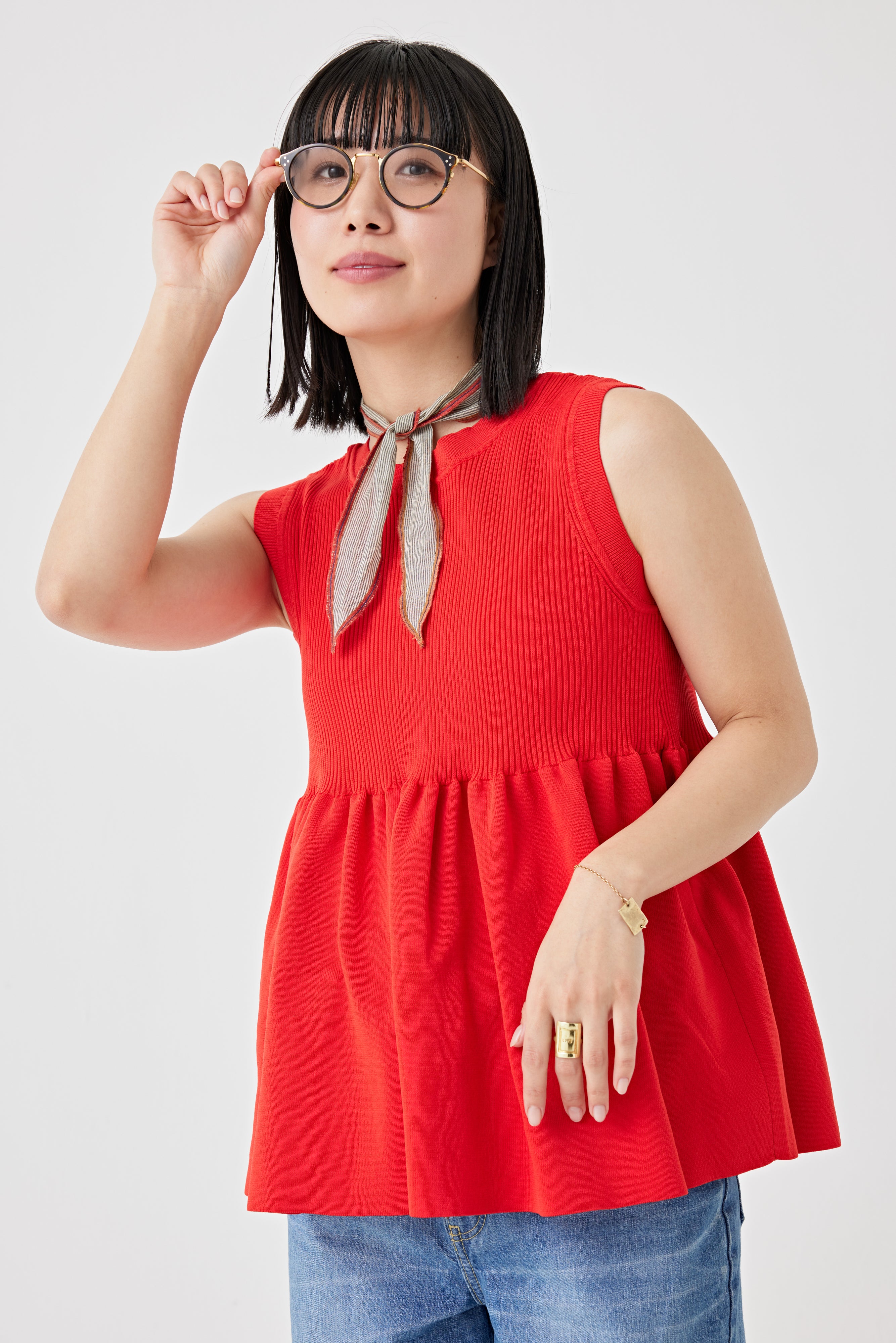 ギャザーニットトップス(6250-597)