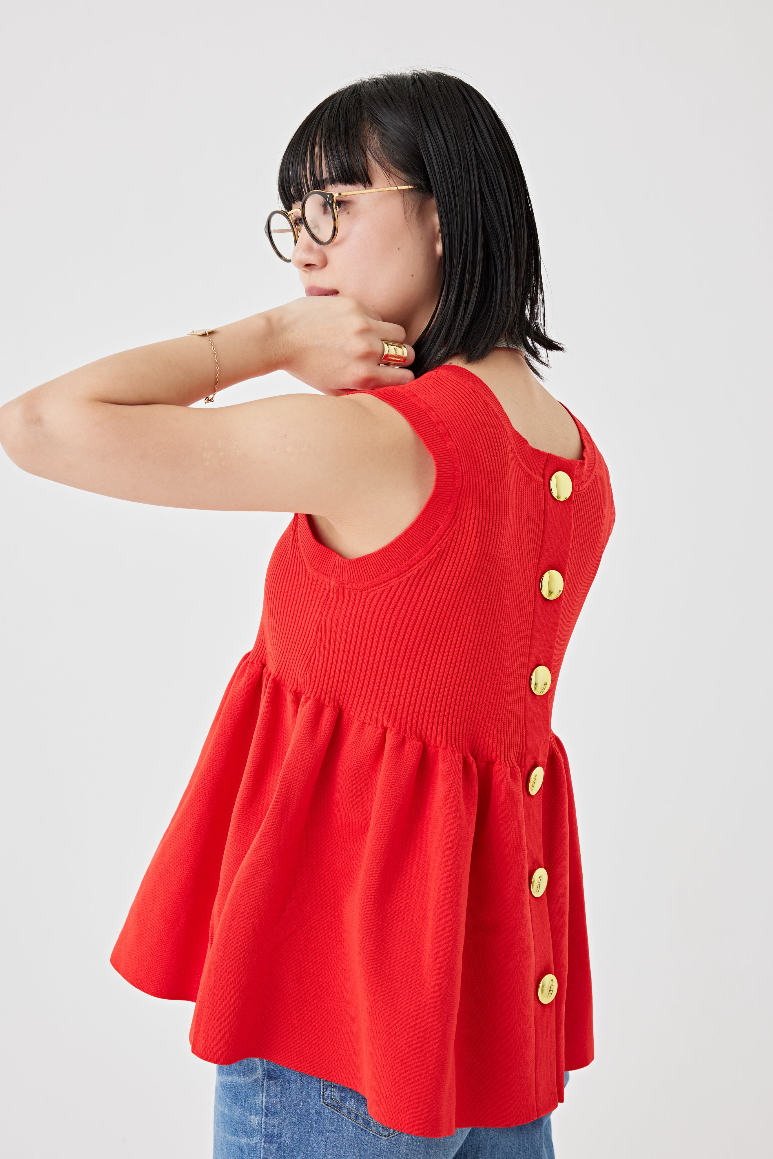 ギャザーニットトップス(6250-597)