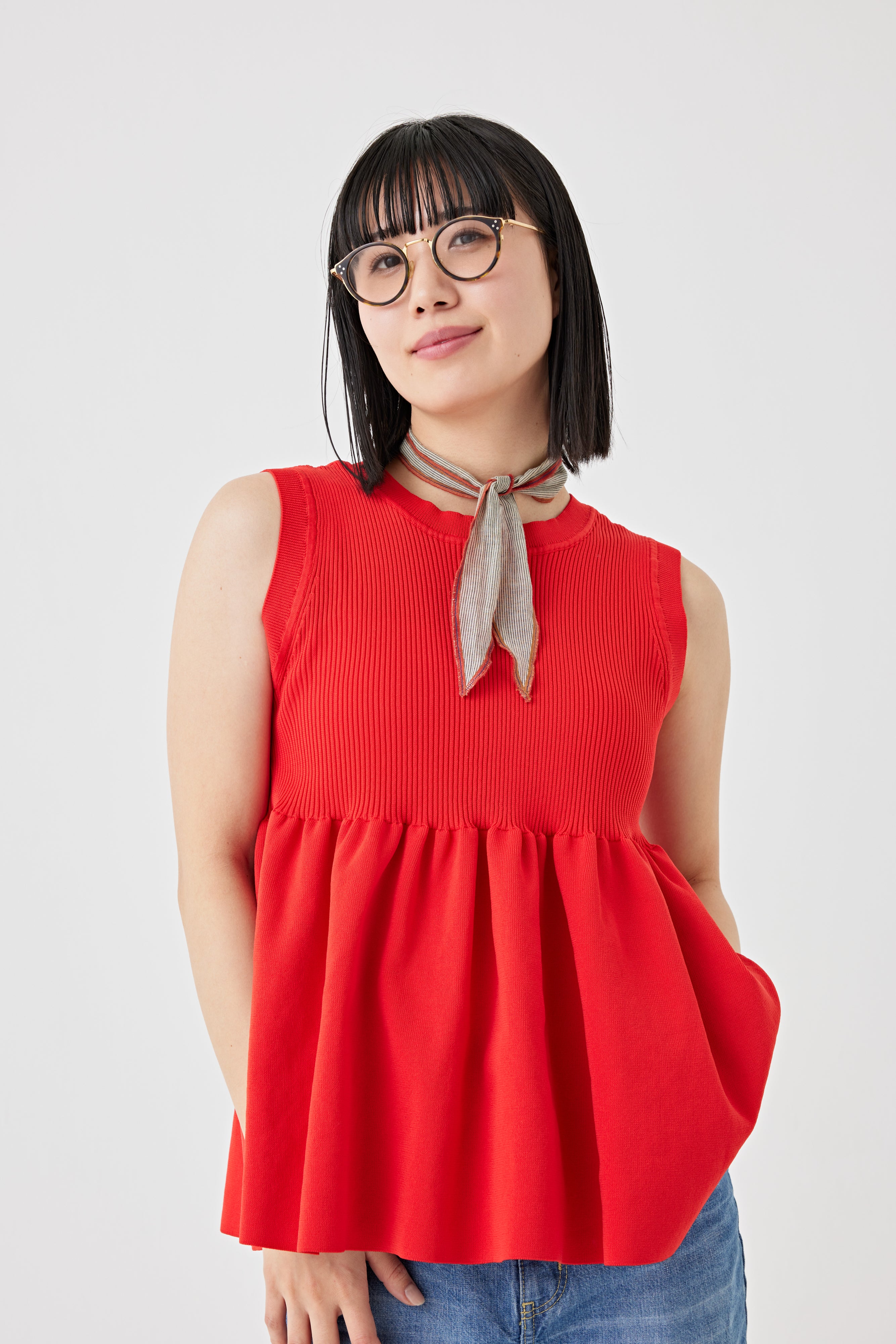 ギャザーニットトップス(6250-597)