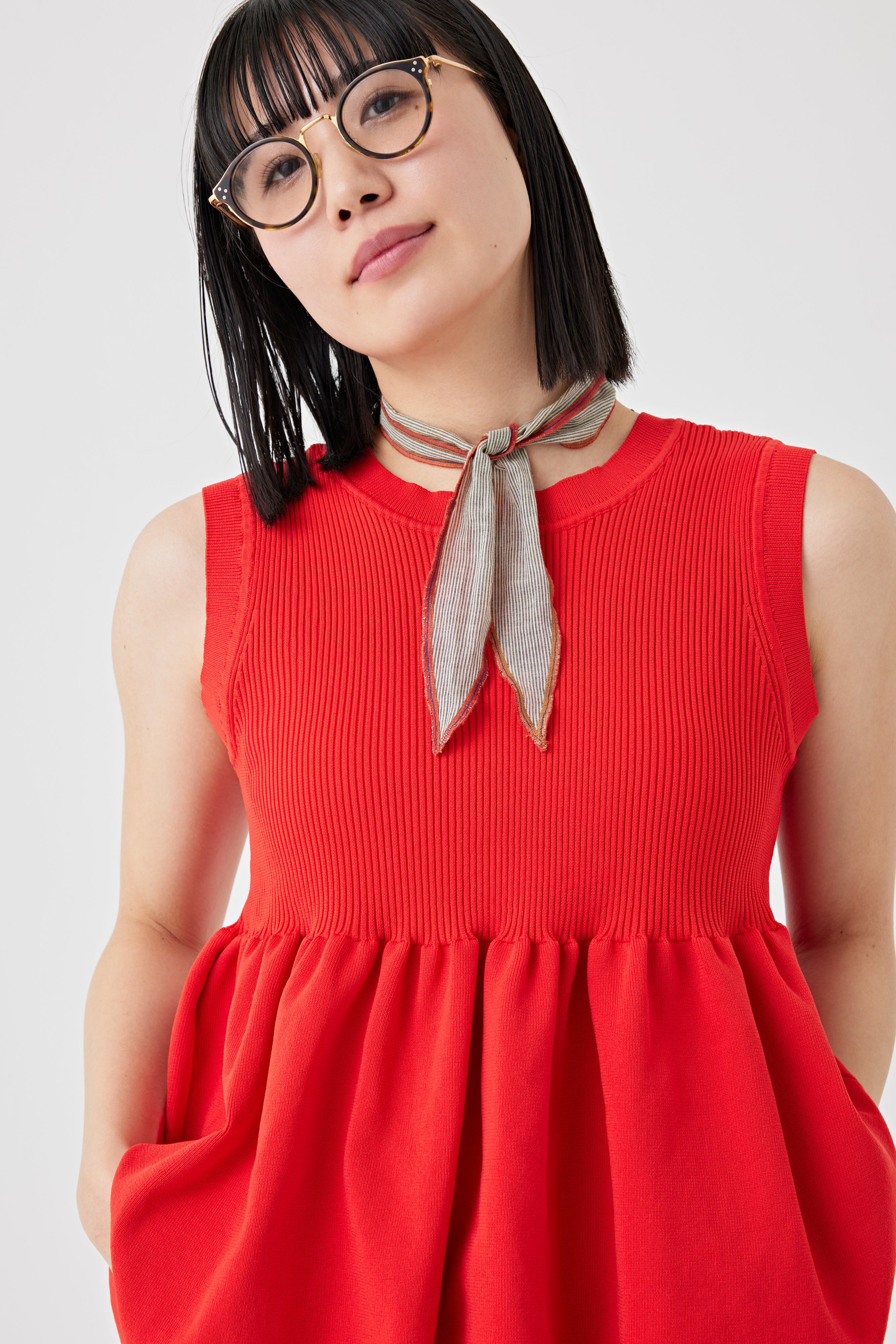 ギャザーニットトップス(6250-597)