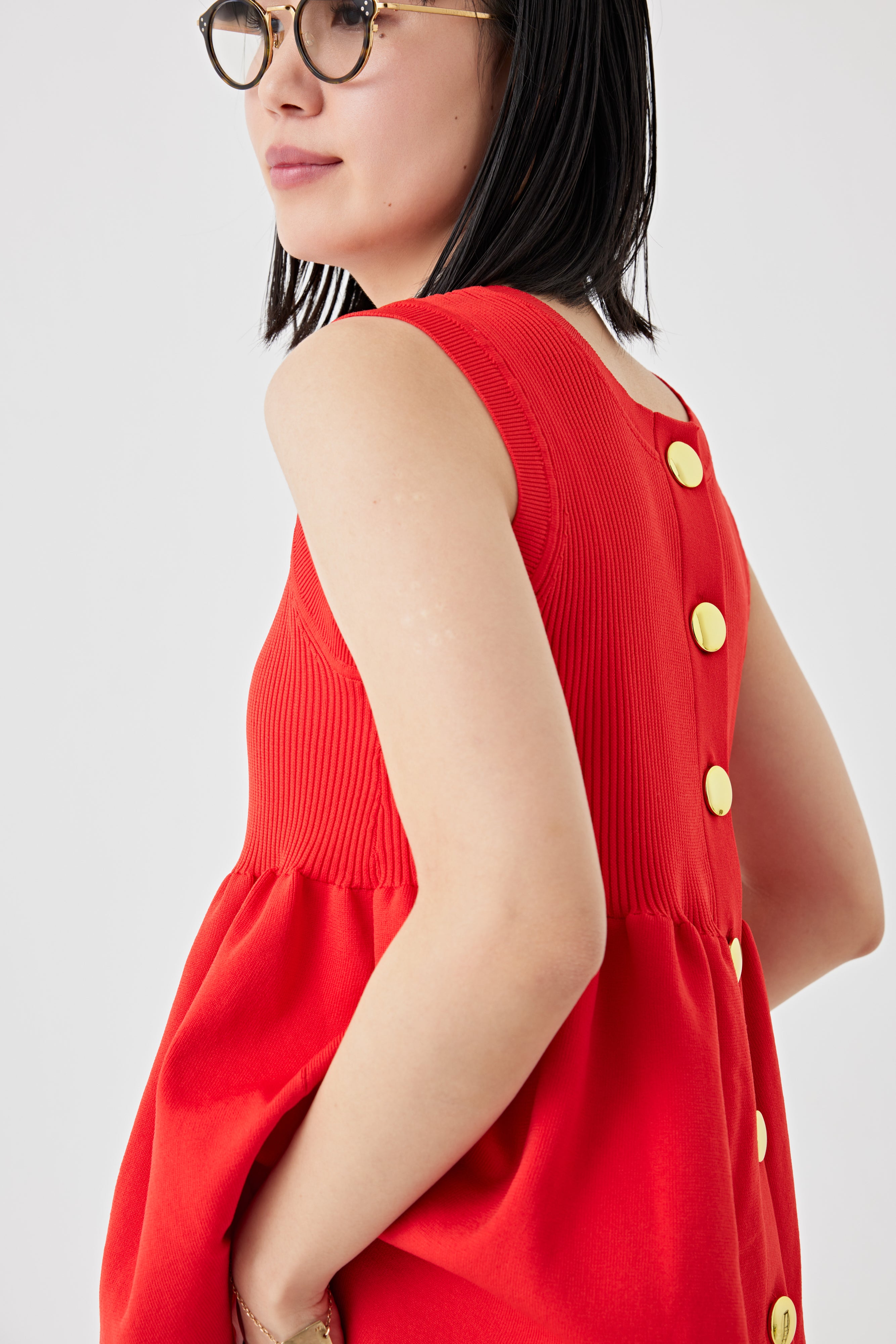 ギャザーニットトップス(6250-597)