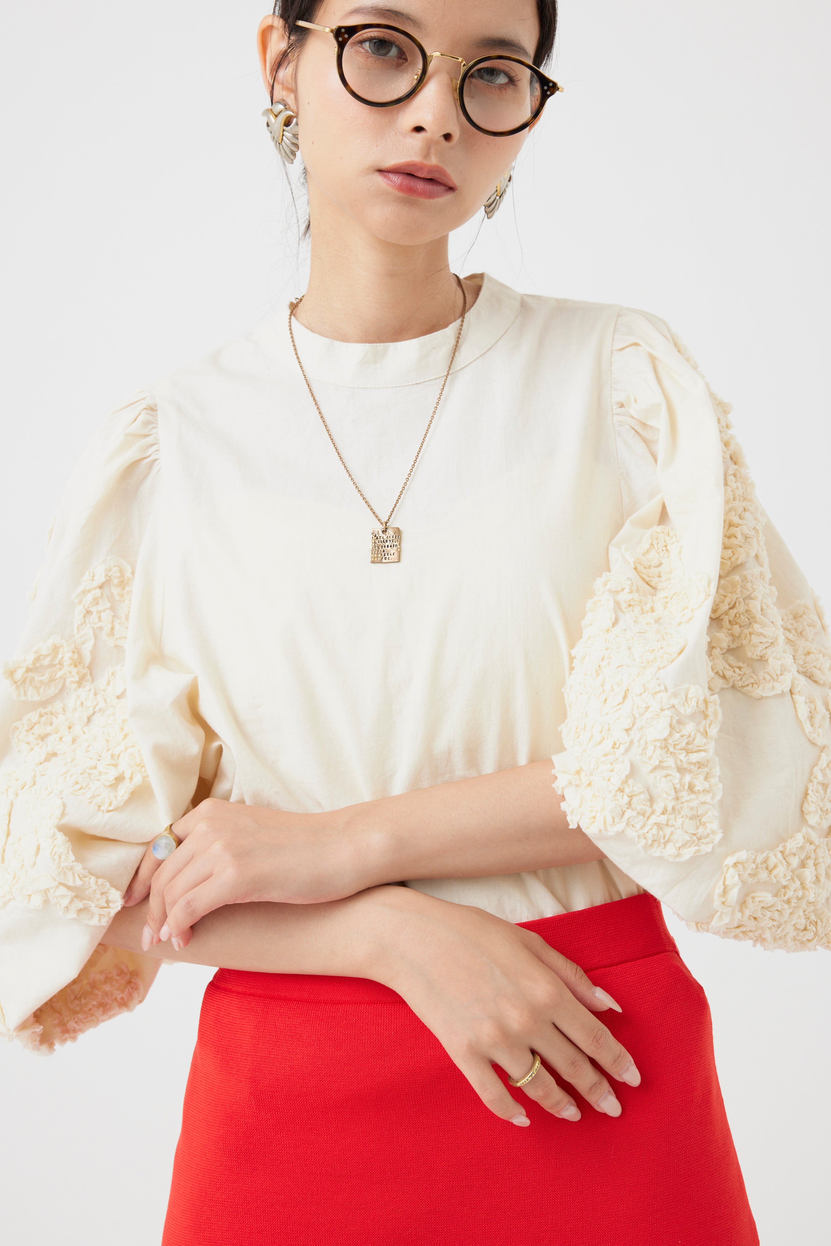 インドコットンエンブロイダリーブラウス(6261-362 )