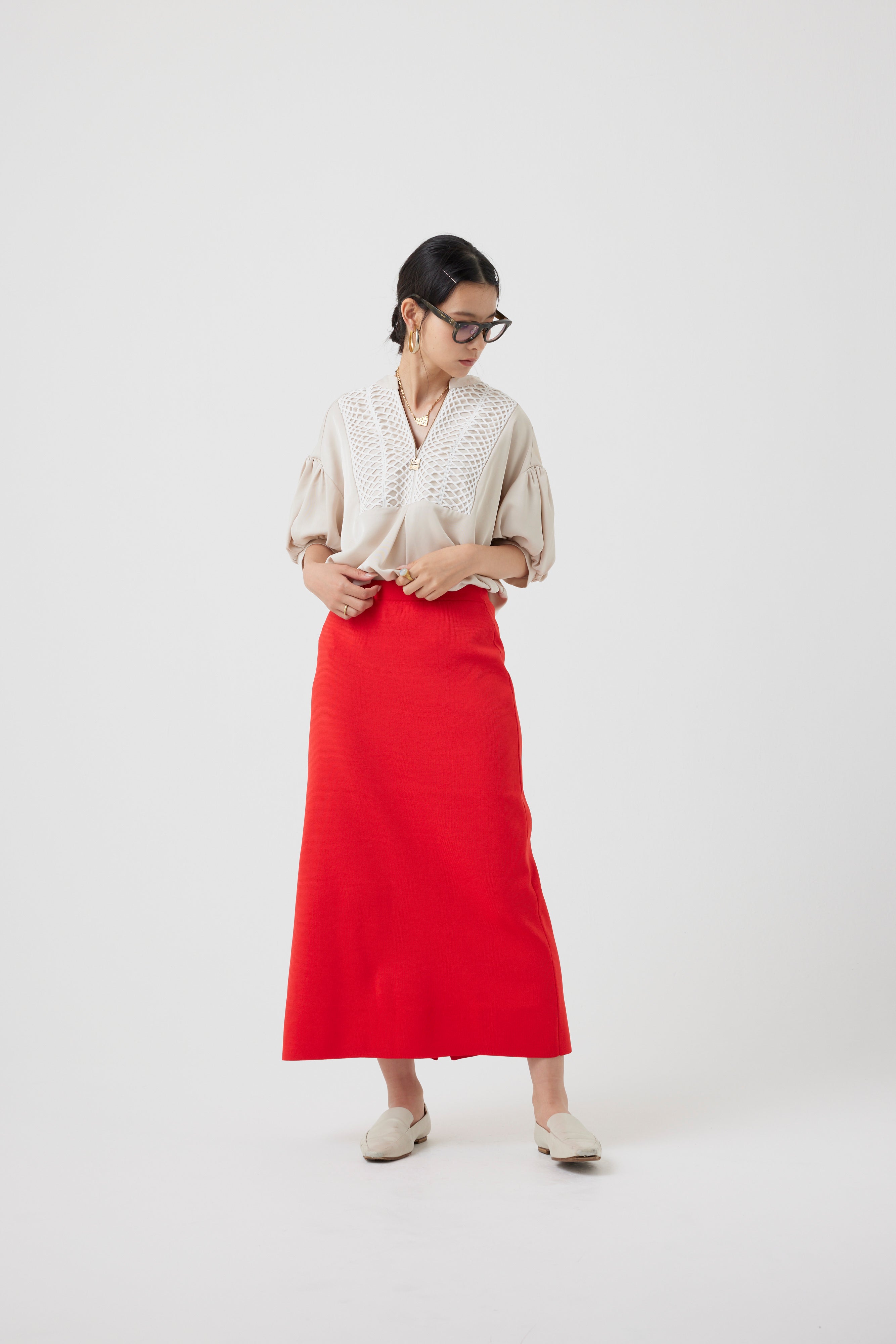 コードレースヨークブラウス(6260-376)