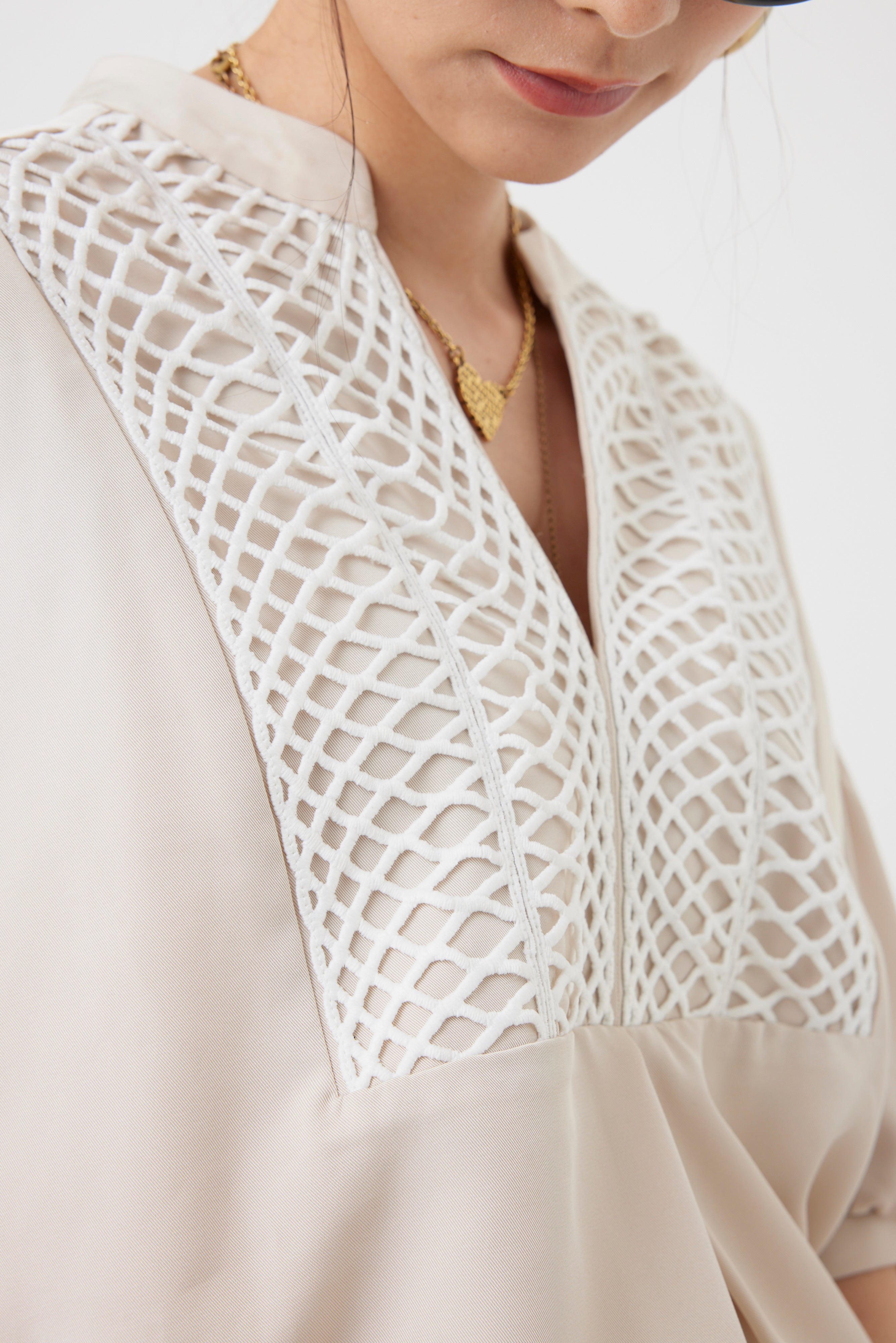 コードレースヨークブラウス(6260-376)