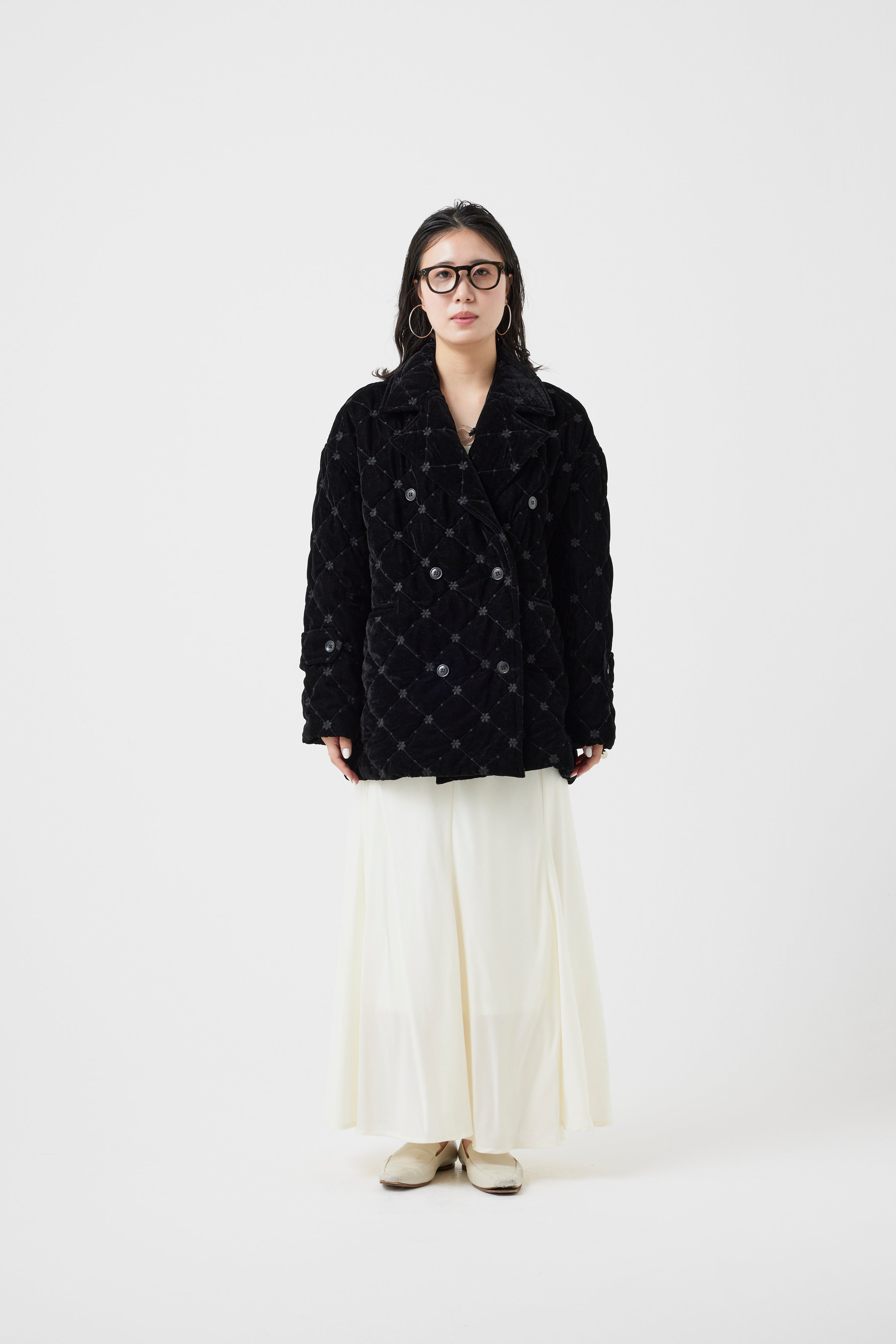 クロスライン刺繍ベロアジャケット(6261-356)